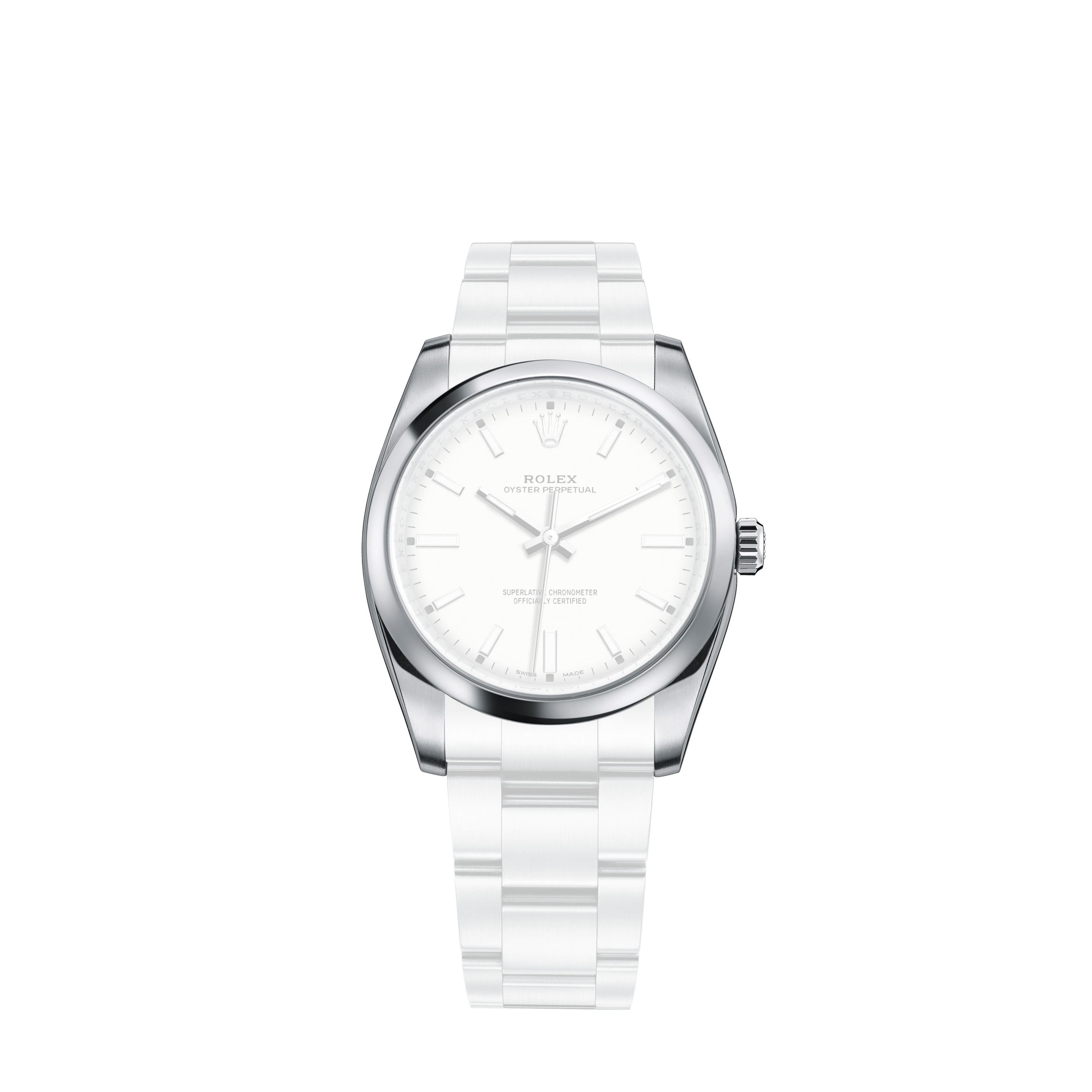 Rolex Mens Rolex Datejust 18k White Gold Pyramid Diamond & Steel Black Dial Watch