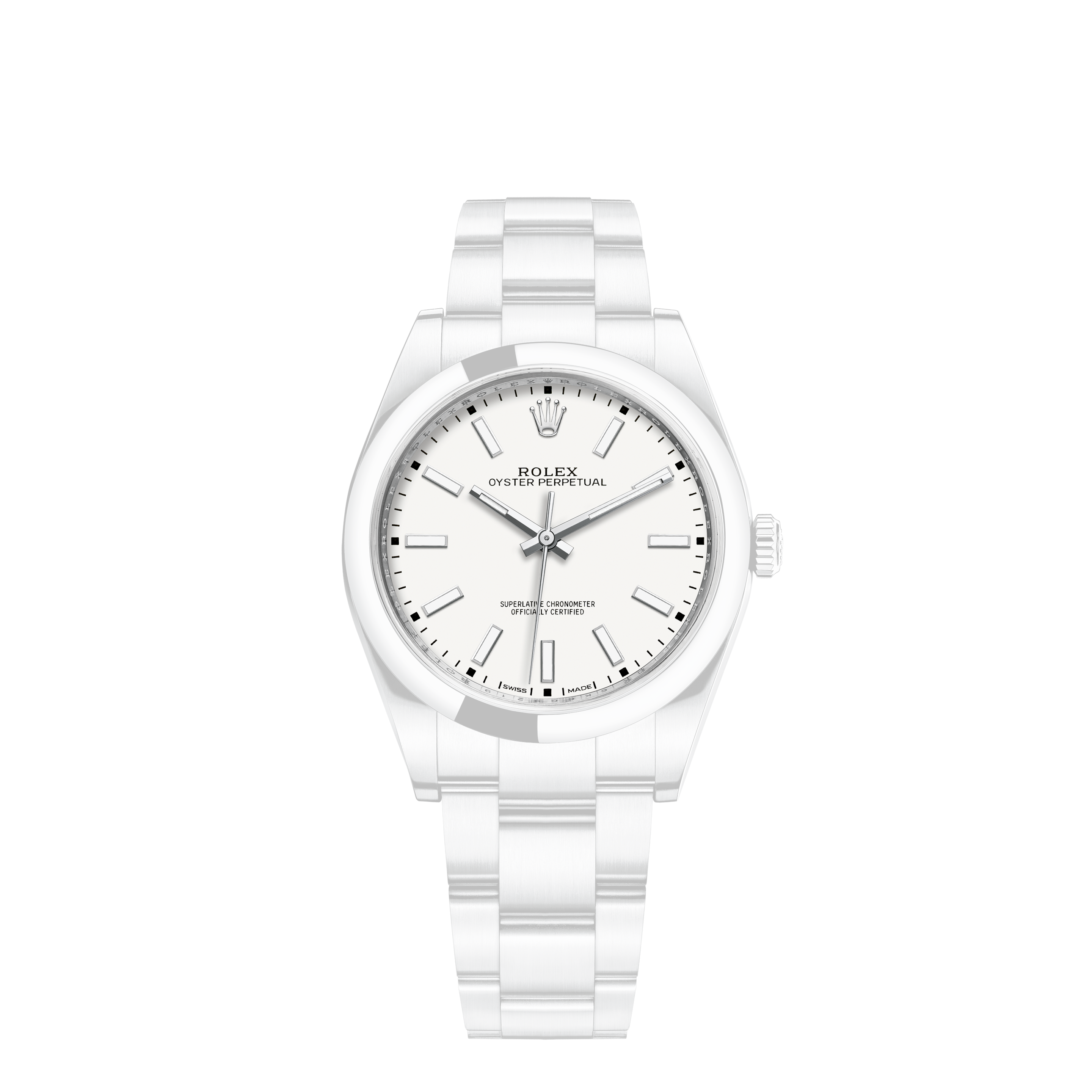 Rolex Mens Rolex Datejust Silver Diamond 18k White Gold & Stainless Steel Watch