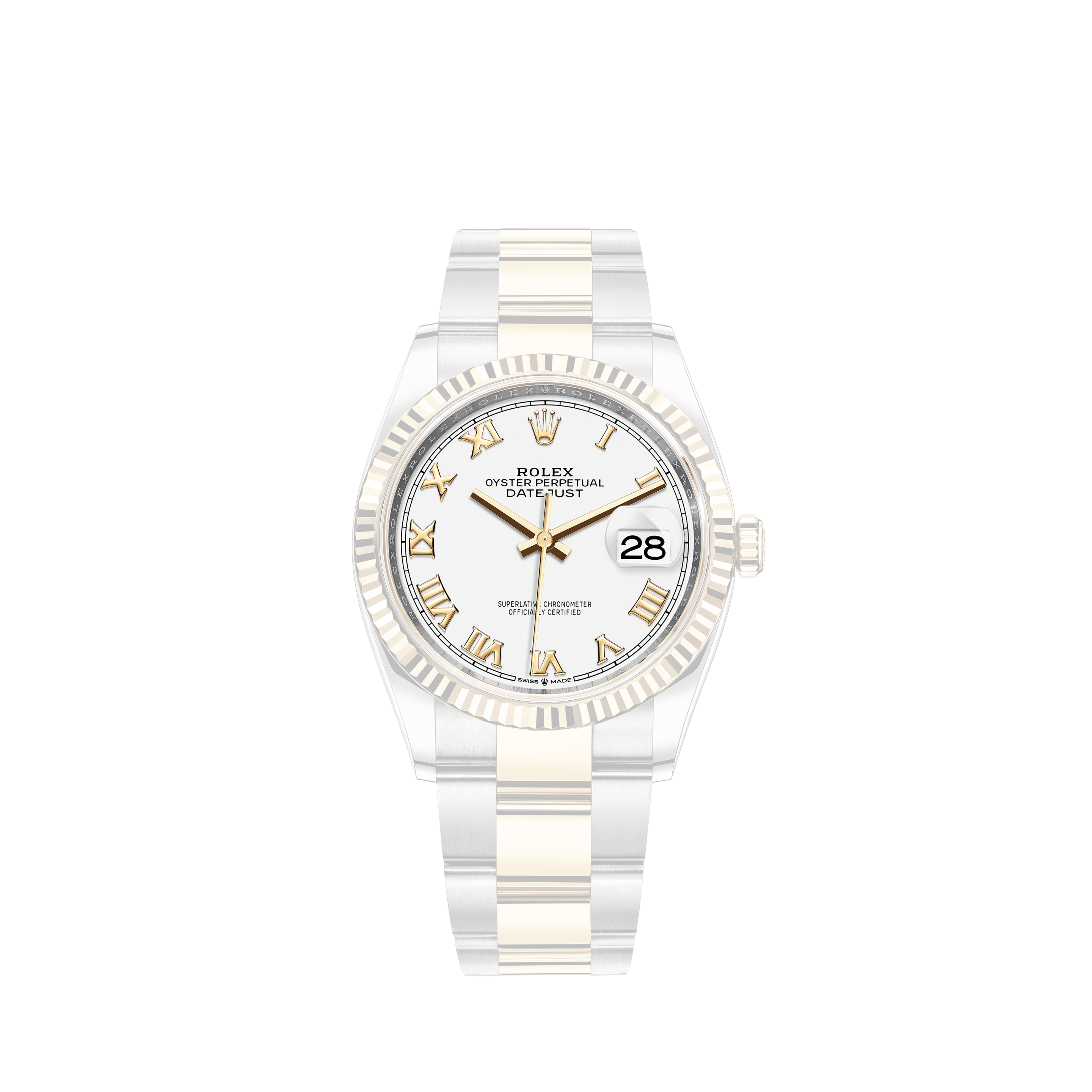 Rolex New Style Datejust Rose Two Tone Custom Diamond Bezel & Champagne Diamond Dial on Oyster Bracelet