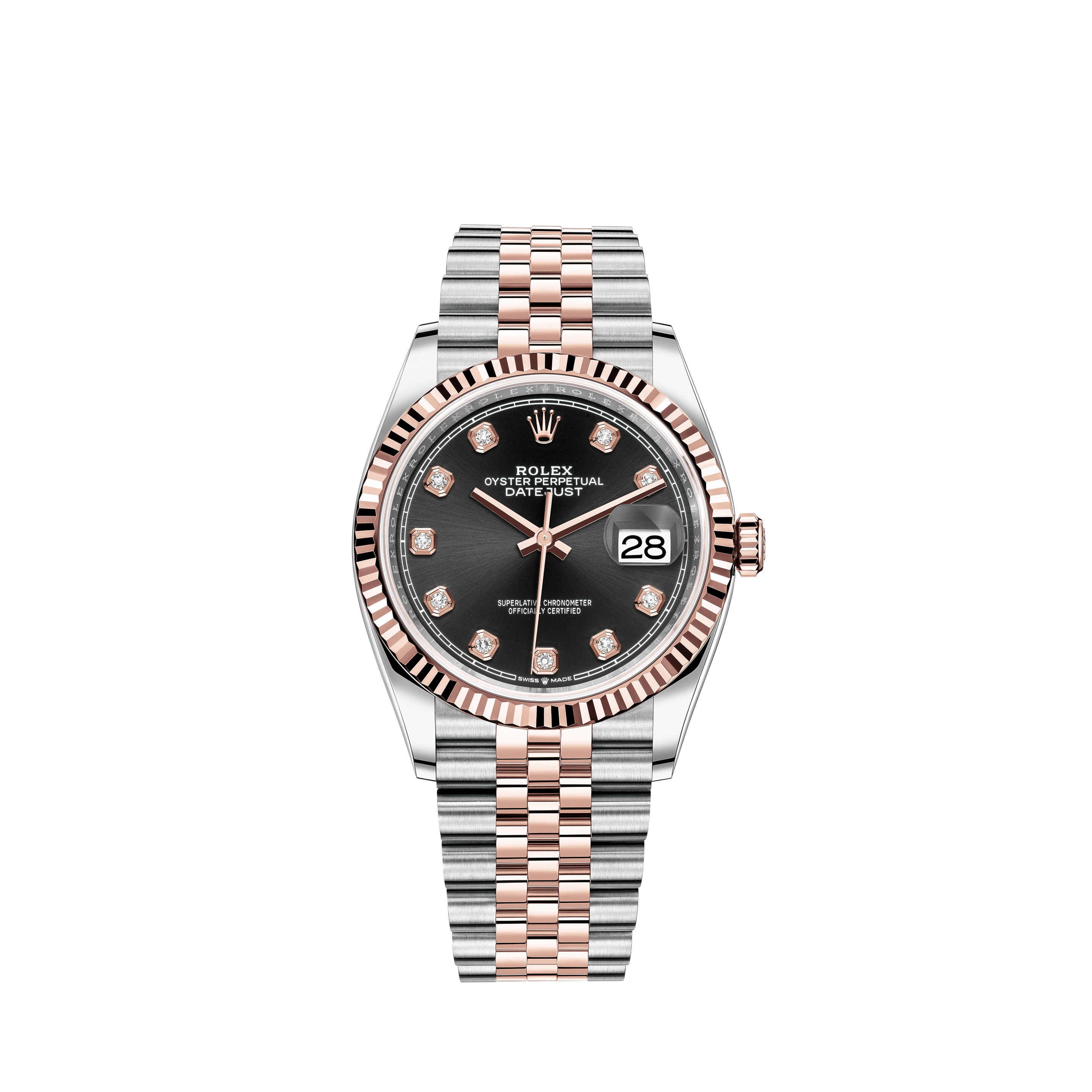 Rolex Datejust 41mm 5.9CT Bezel/Lugs/Sides/Pink Pearl Dial 126300 Box Papers