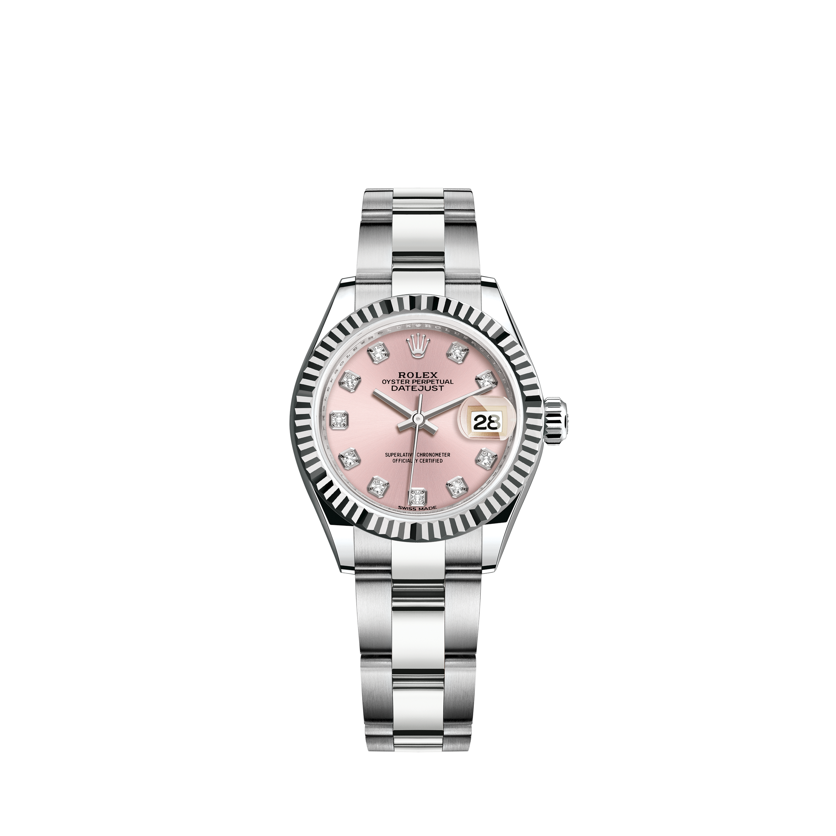 Rolex White Pearl Track 31mm Datejust SS Diamond lugs & EmeraldRolex Oyster Perpetual White Dial Stainless Steel 31mm 177200 (2007)