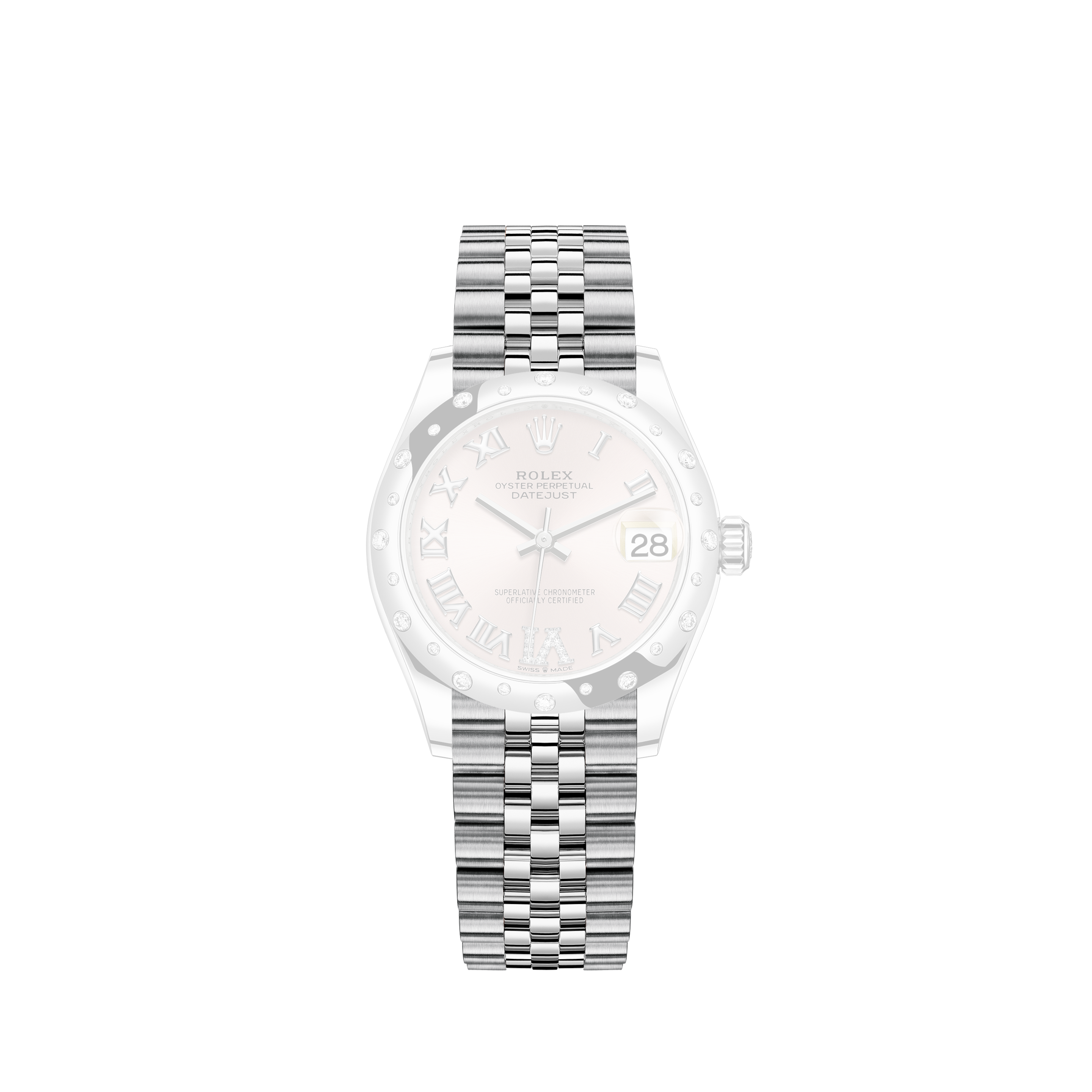 Rolex Authentic Mens Rolex Datejust Ice Blue Diamond 18k White Gold & Steel Watch