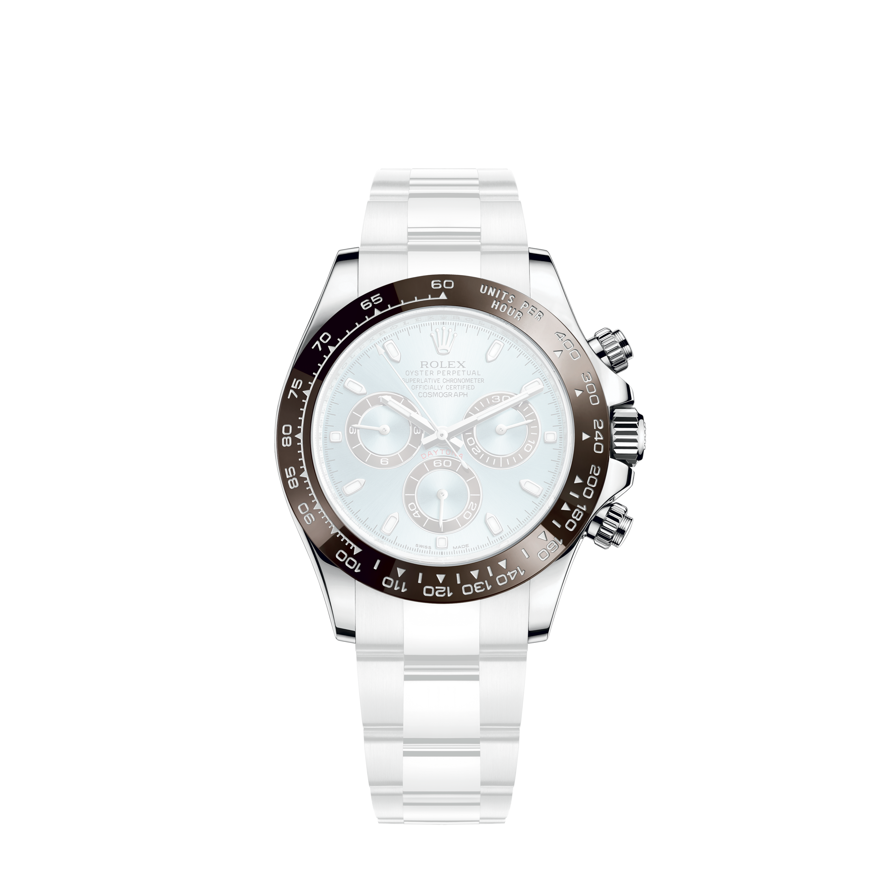 Rolex Day-Date 40 White Gold Silver Stripe Motif Index Dial Watch 228239