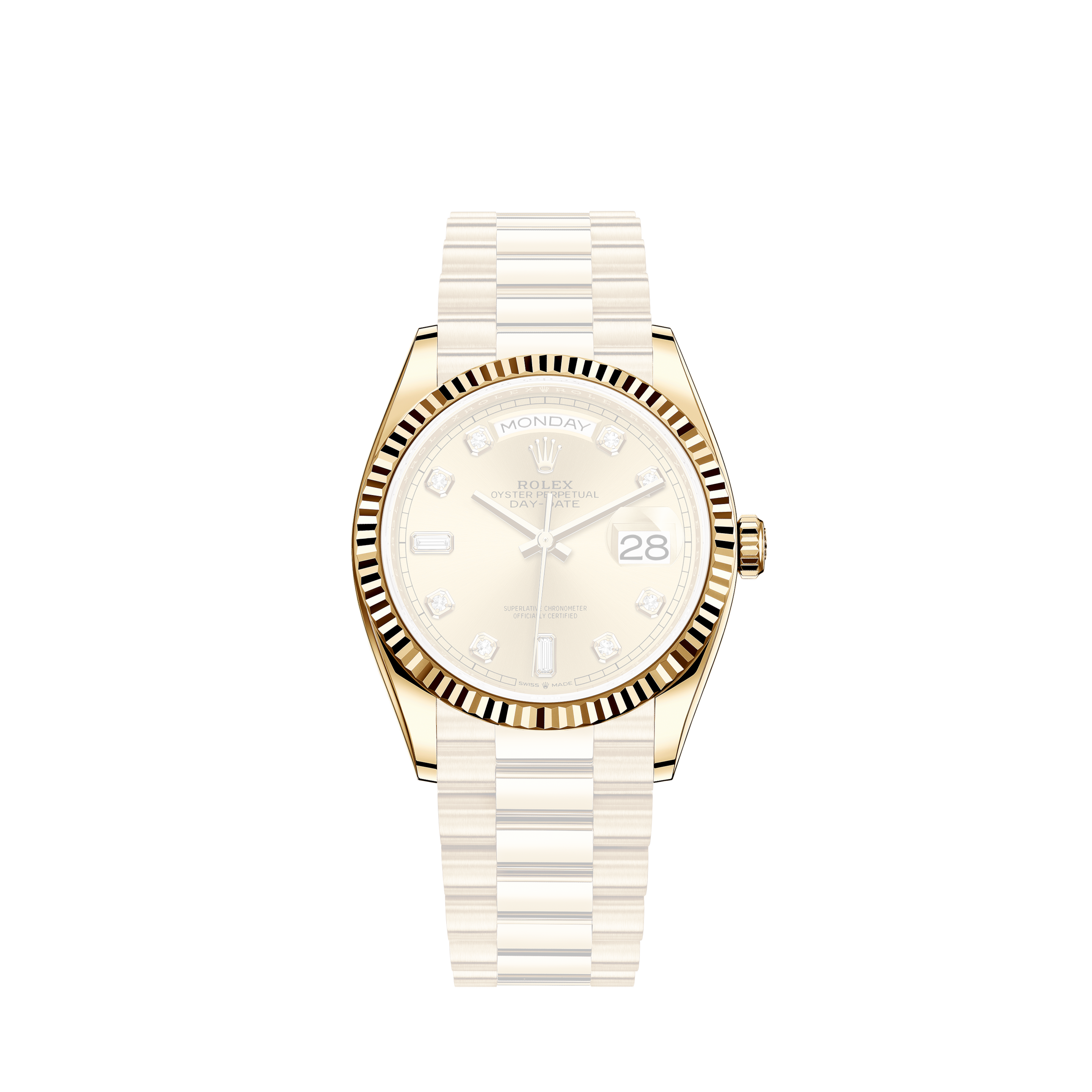 Rolex Datejust 26mm Steel Jubilee Diamond Watch with White Pearl Dial