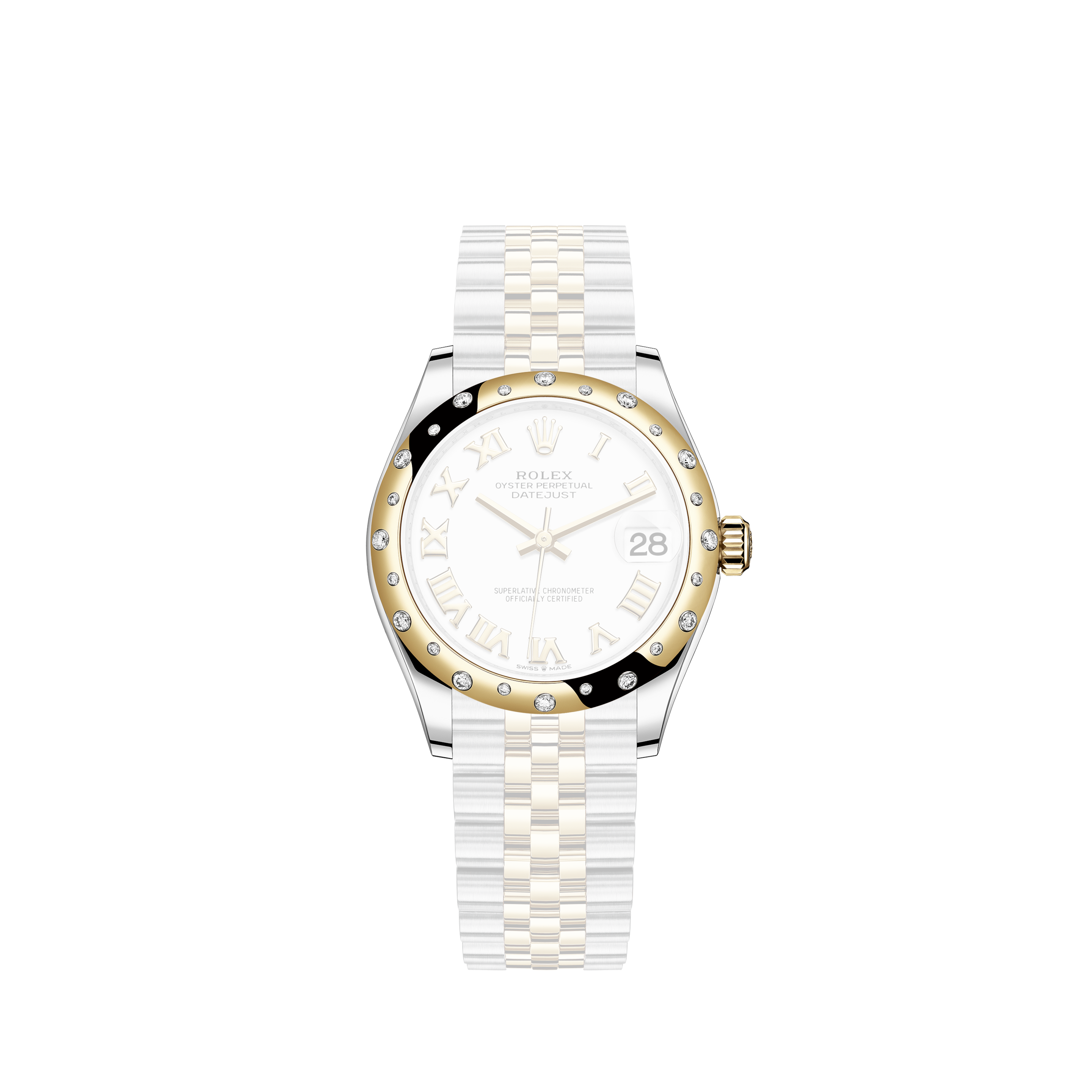 Rolex Ladies Rolex Datejust 2-Tone Watch with Custom Diamond Bezel 79173