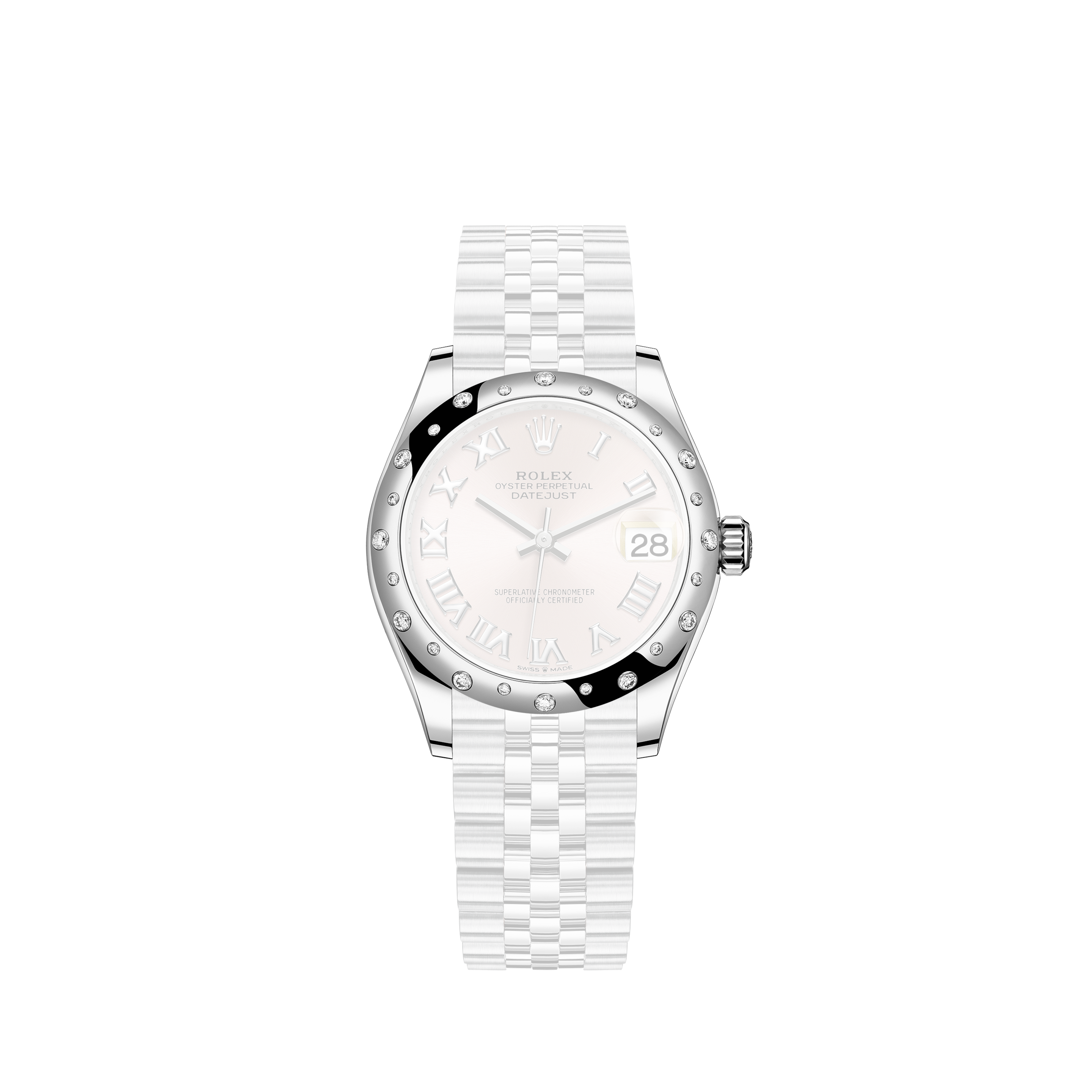 Rolex Men's Rolex 36mm Datejust Two Tone Jubilee Glossy Pink Flower Dial Diamond Accent Bezel + Lugs + Sapphire