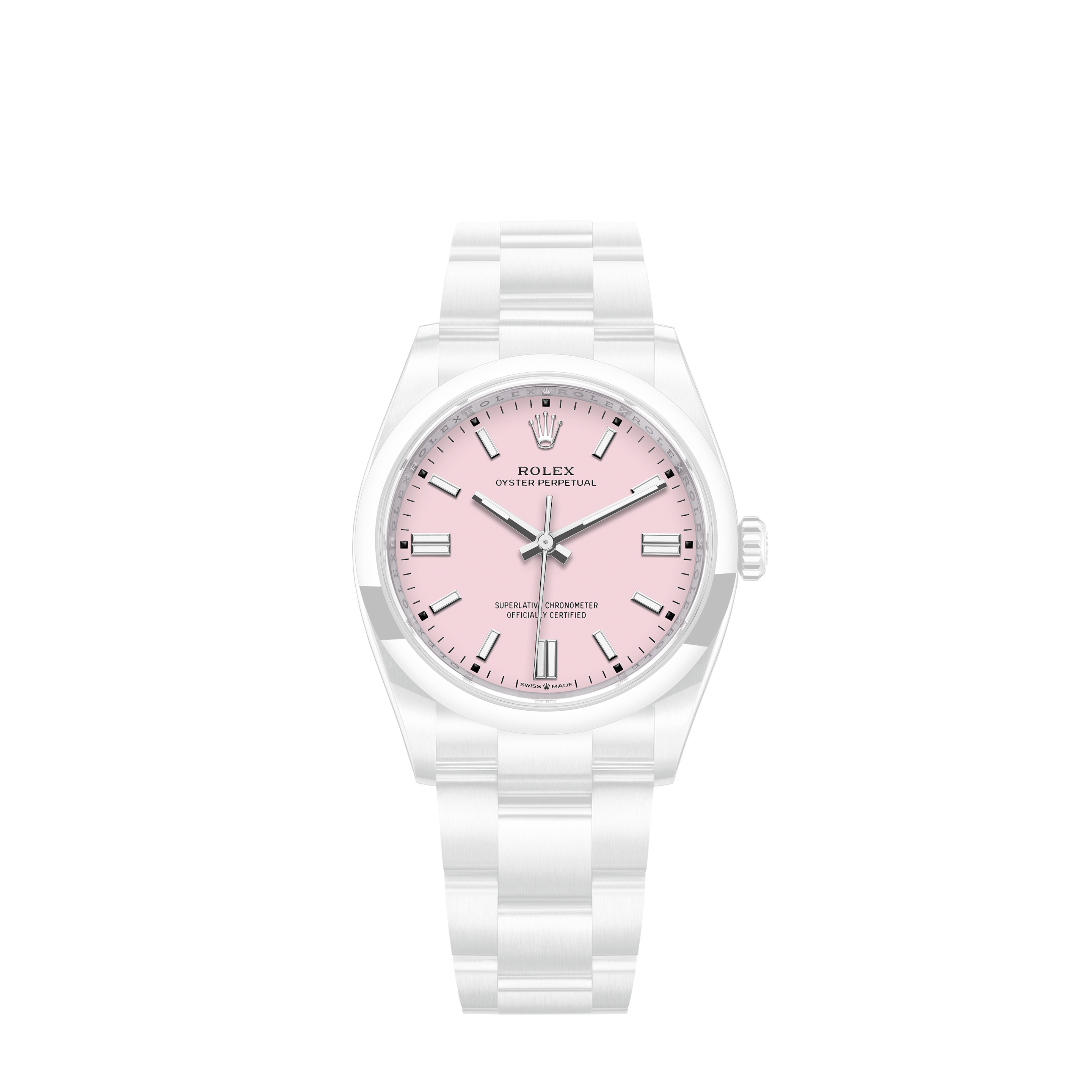 Rolex Datejust 36mm Steel Pink Roman Diamond VI And IX Dial 18k Fluted Bezel Jubilee Bracelet