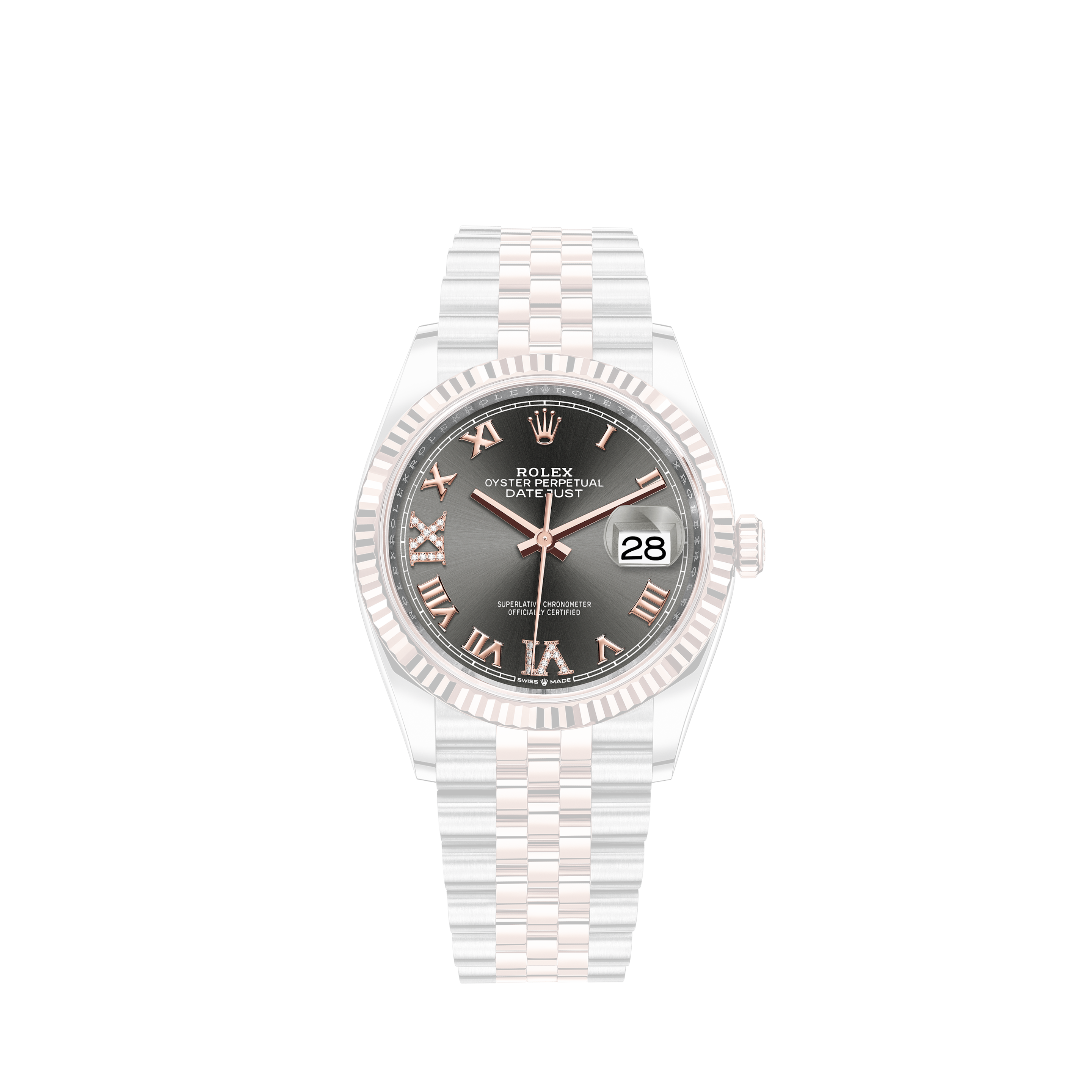 Rolex Lady-Datejust 26 Champagne Roman Numeral Dial Watch 179163