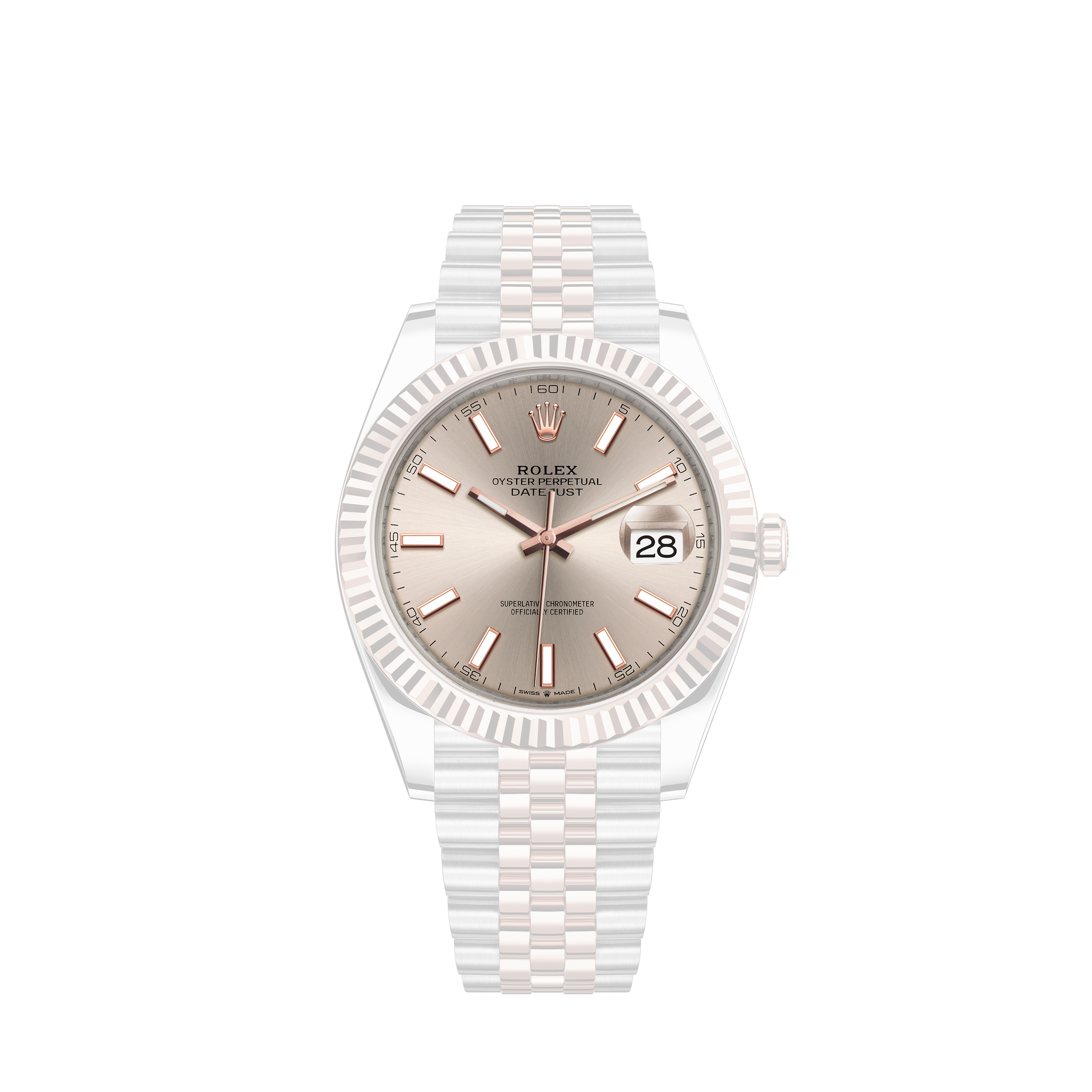 Rolex Men's Rolex 36mm Datejust Two Tone Jubilee Pink MOP Mother Of Pearl Dial Diamond Accent Bezel + Lugs + Rubies