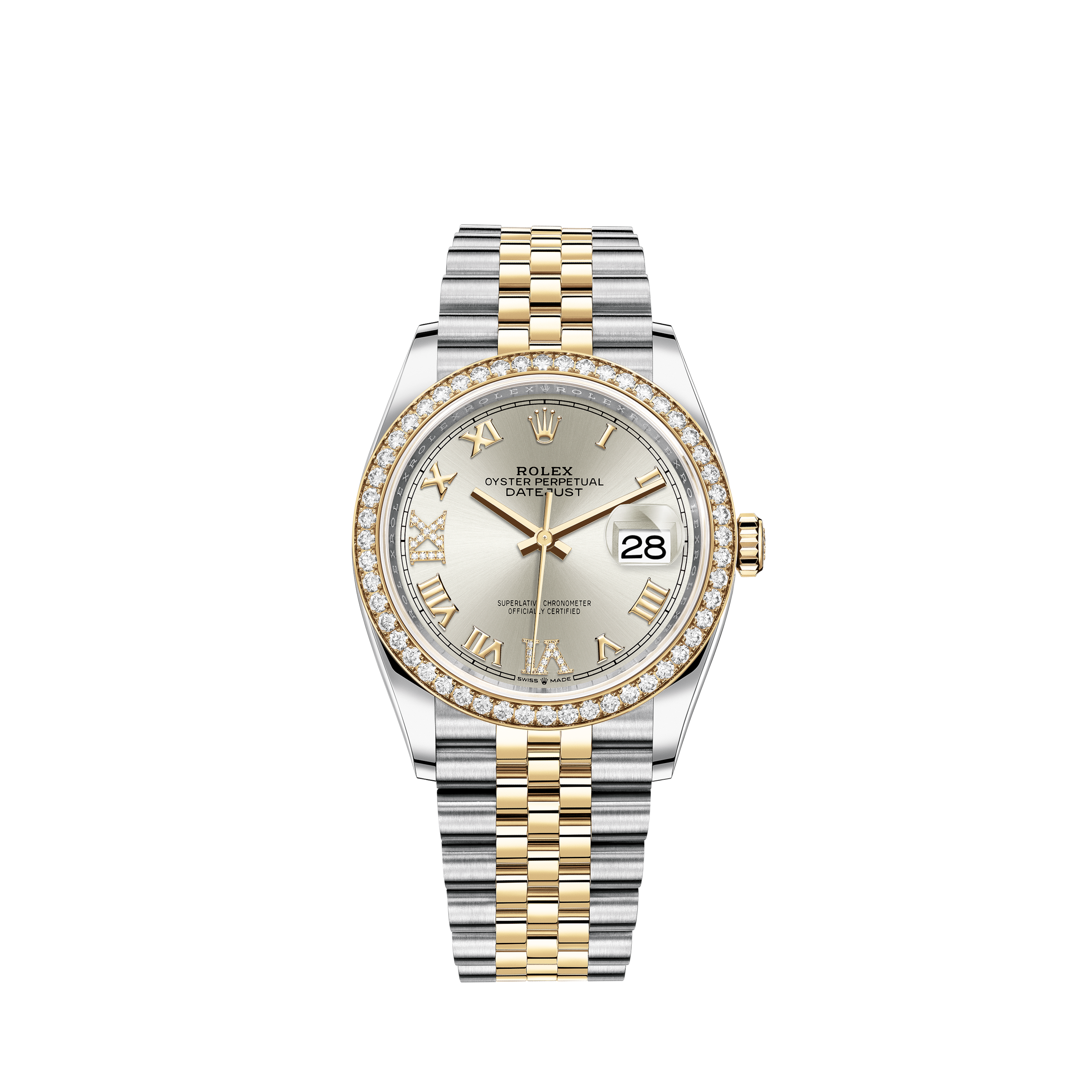 Rolex 116233 Datejust 18k Two Tone Mother Of Pearl Diamond WatchRolex 116233 Datejust Two Tone 12.61ctw Diamond Pave Watch