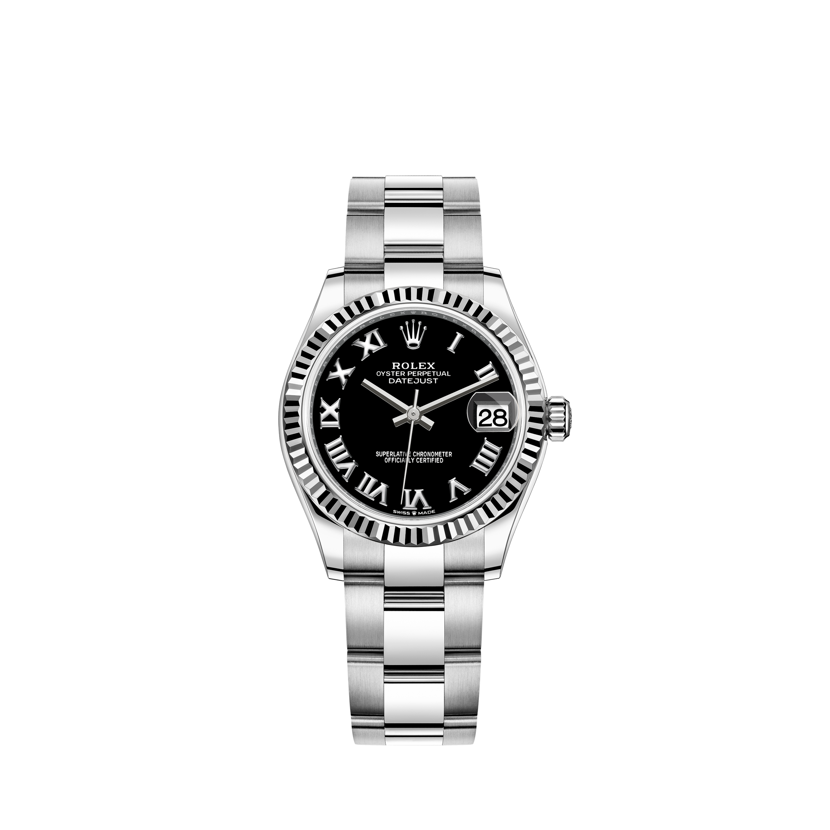 Rolex 26mm Datejust With custom Diamond bezel Stainless Steel Dark Grey Color Dial Bezel and Lugs Deployment buckle