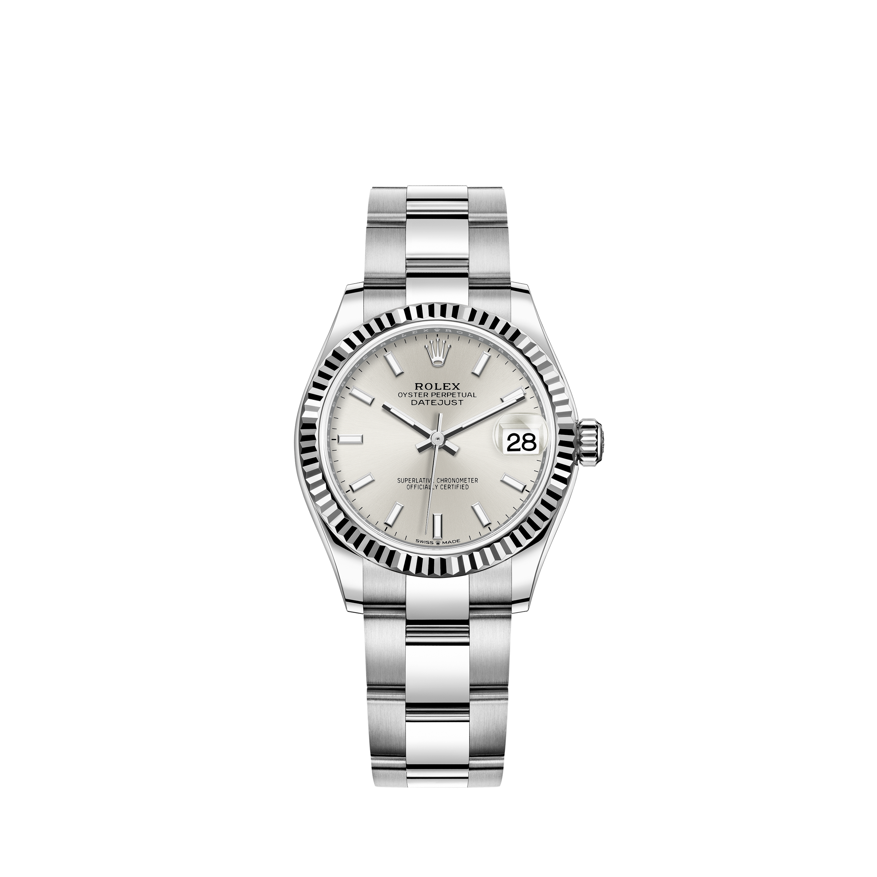 Rolex Women's Vintage Rolex 31mm Datejust Two Tone White Color Dial with Baguette Diamond Accent RT 68273