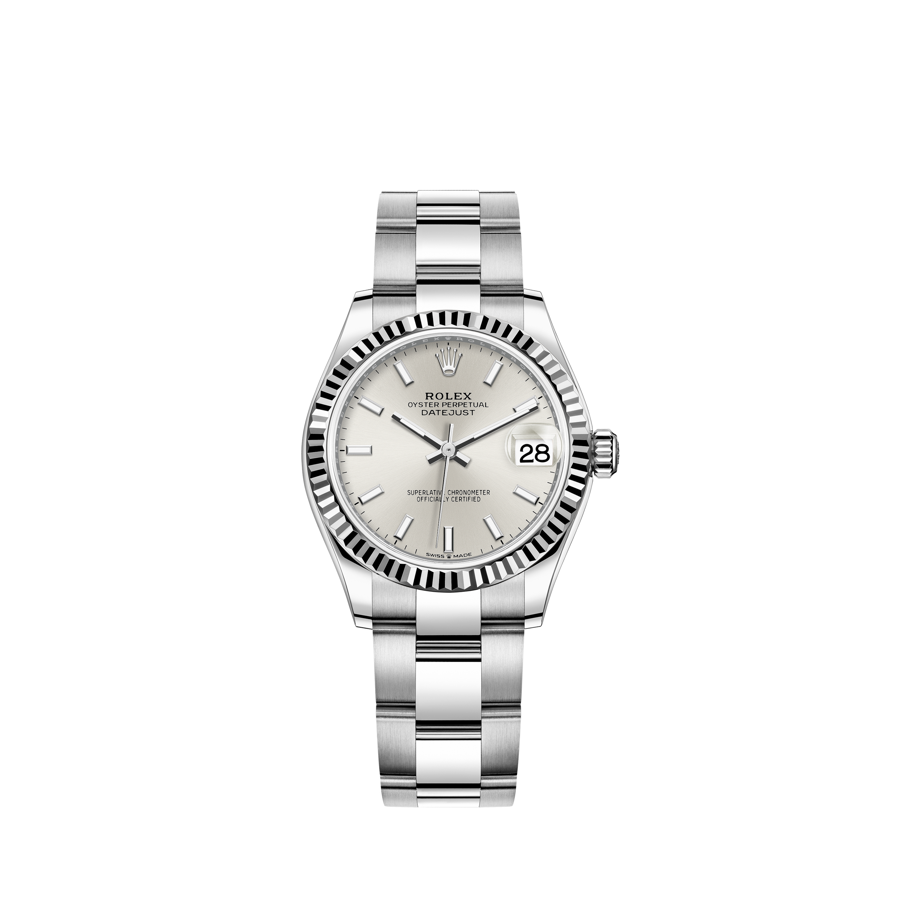 Rolex Dark Grey 31mm Datejust SS Diamond Face & Ruby Bezel