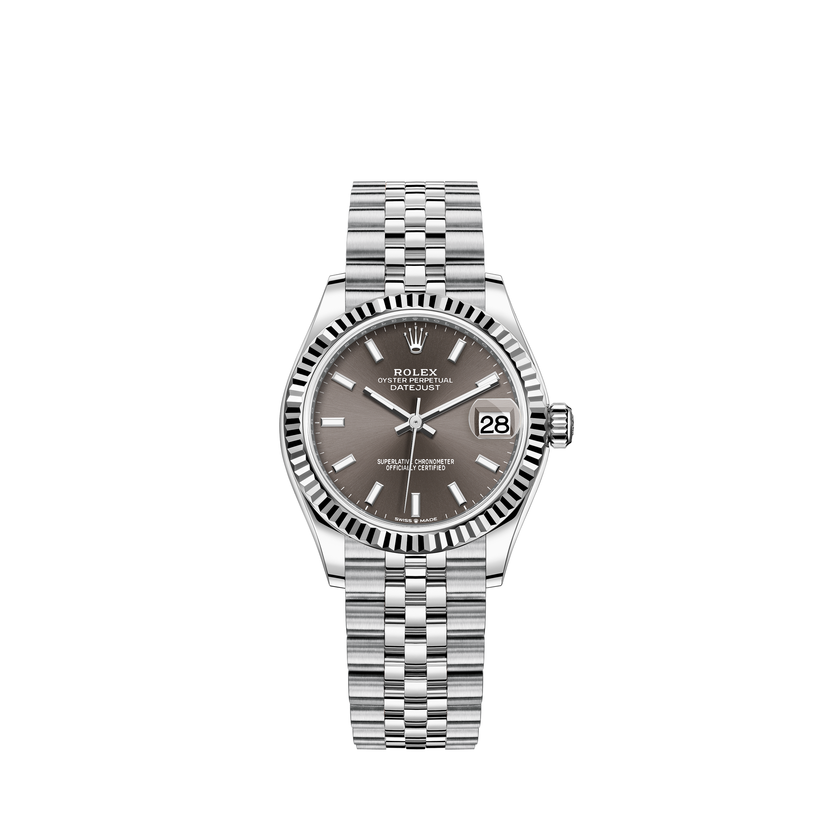 Rolex Datejust 36MM S. Steel Watch with Diamond Bezel/Chocolate Roman DialRolex Datejust 36MM S. Steel Watch with Diamond Bezel/Forest Green Roman Dial