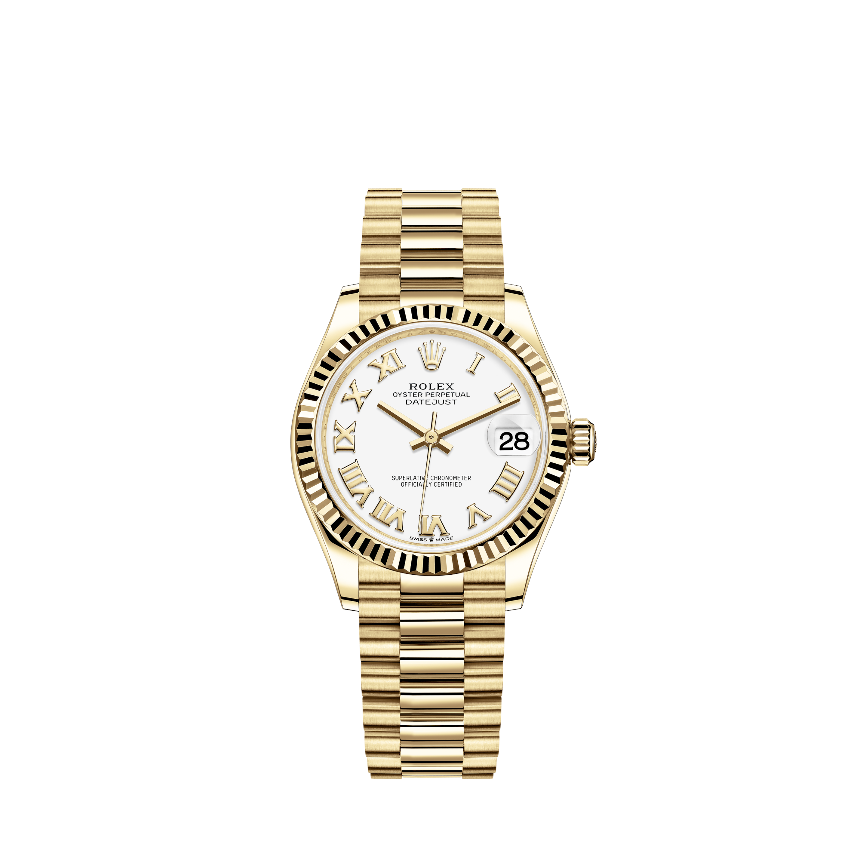 Rolex Datejust 41mm 126301 Rose GOld and Stainless Steel Fully Iced Out Watch Arabic Script Dial