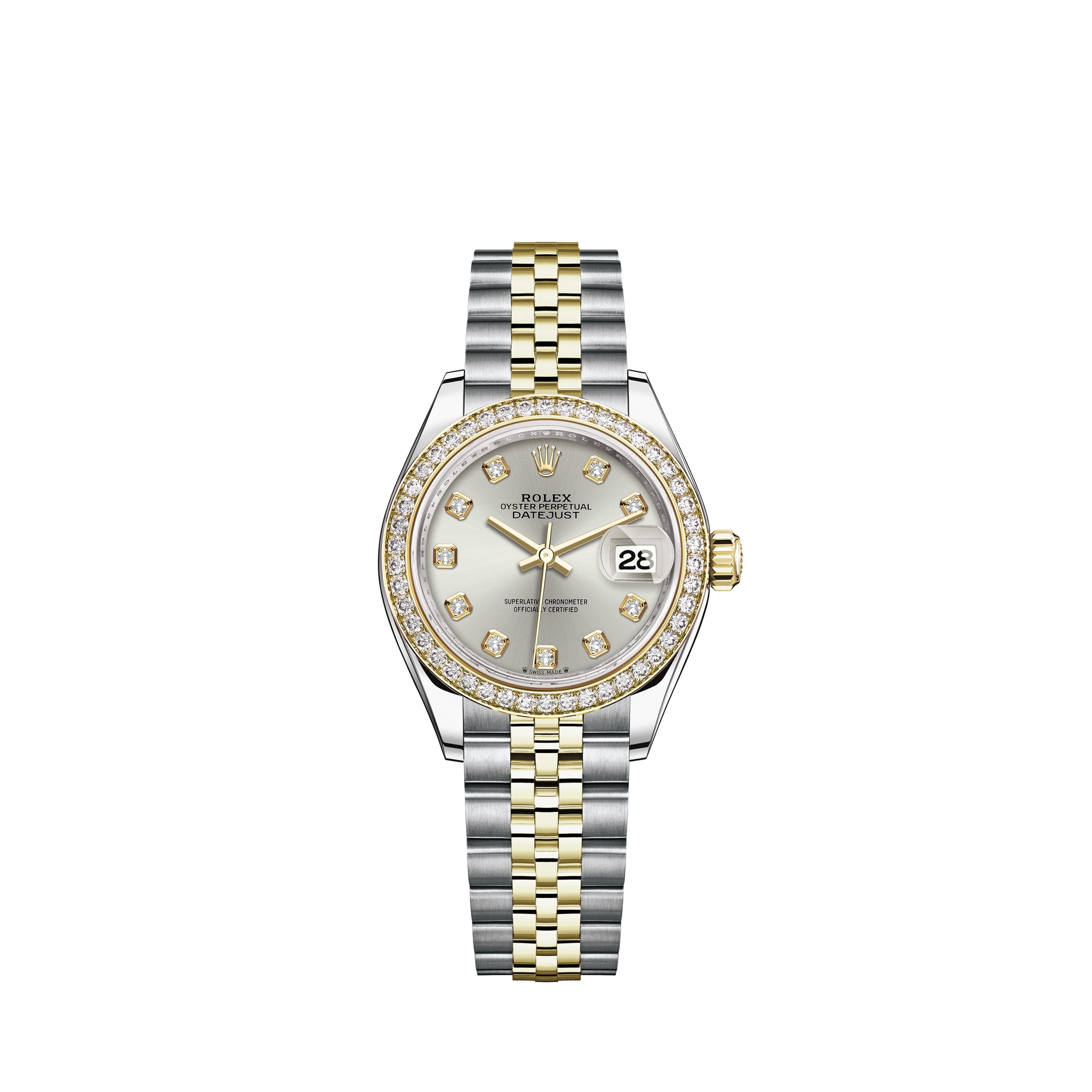 Rolex Lady-Datejust Ref. 179160 Diamond Bezel Steel WatchRolex Lady-Datejust Ref. 179160 Quadrante guilloche nero numeri arabi argentè