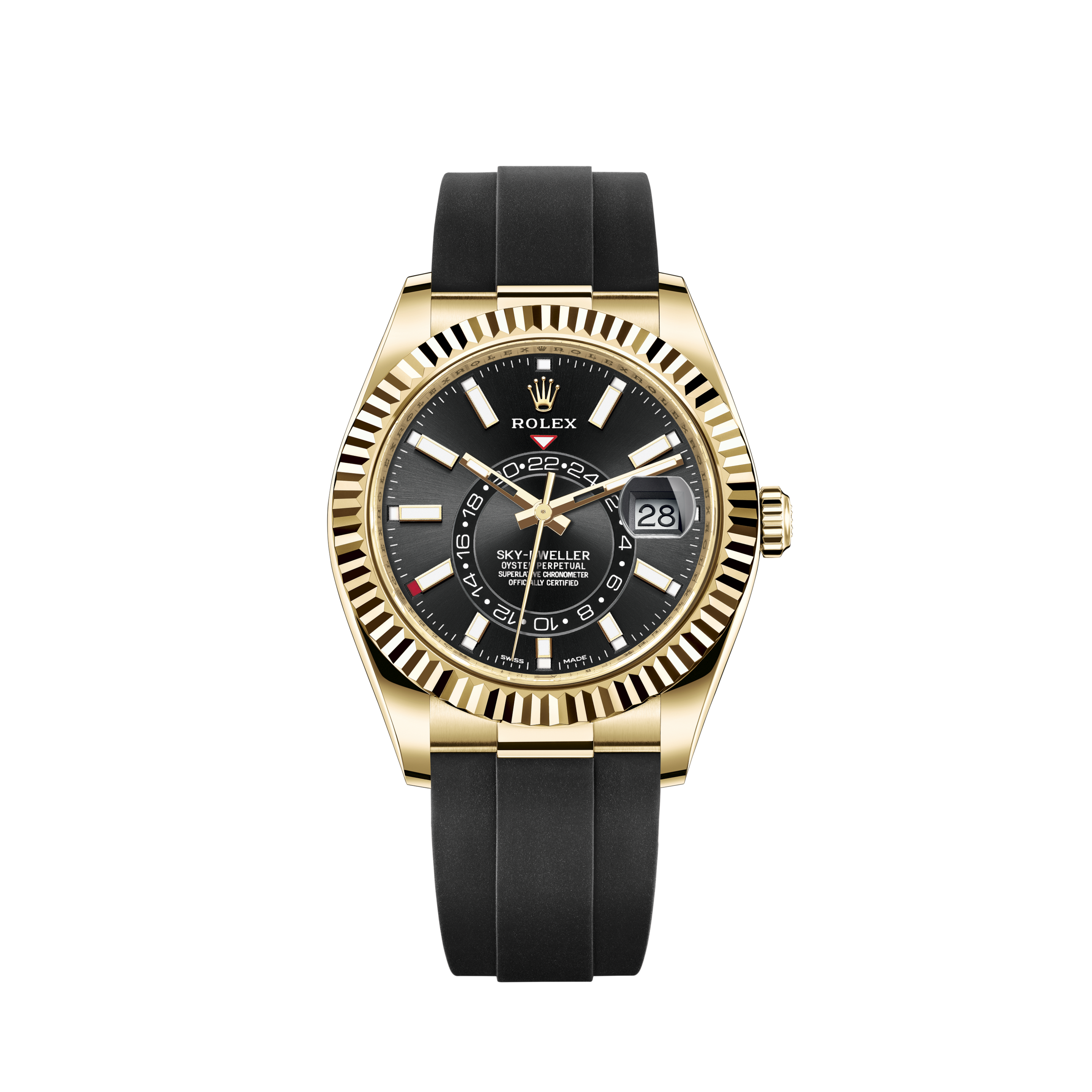 Rolex logo Black Roman Track 26mm Datejust SS Oyster Bracelet & Diamond Bezel
