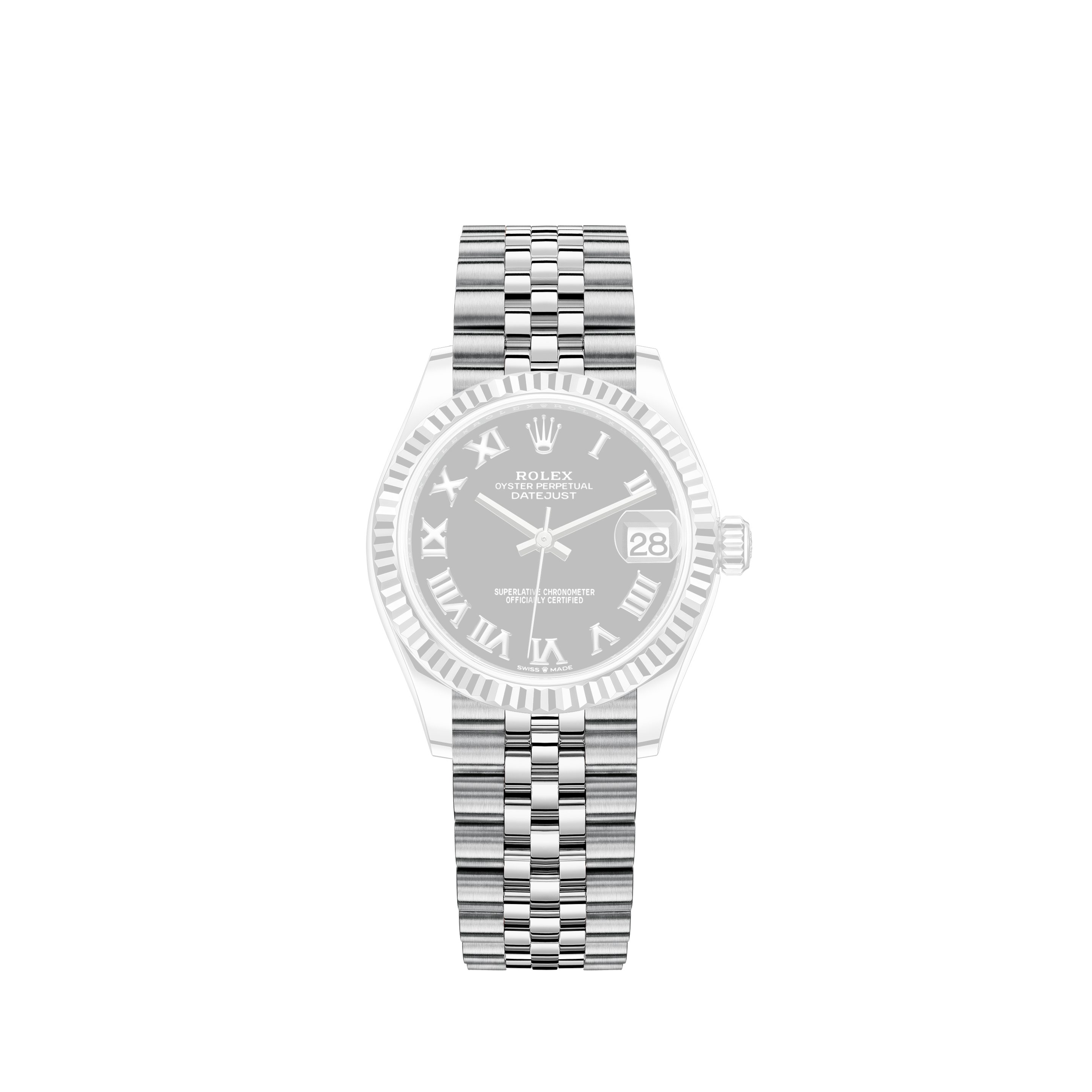 Rolex Ladies Rolex 26mm Datejust Black Color Dial with Baguette Diamond Accent