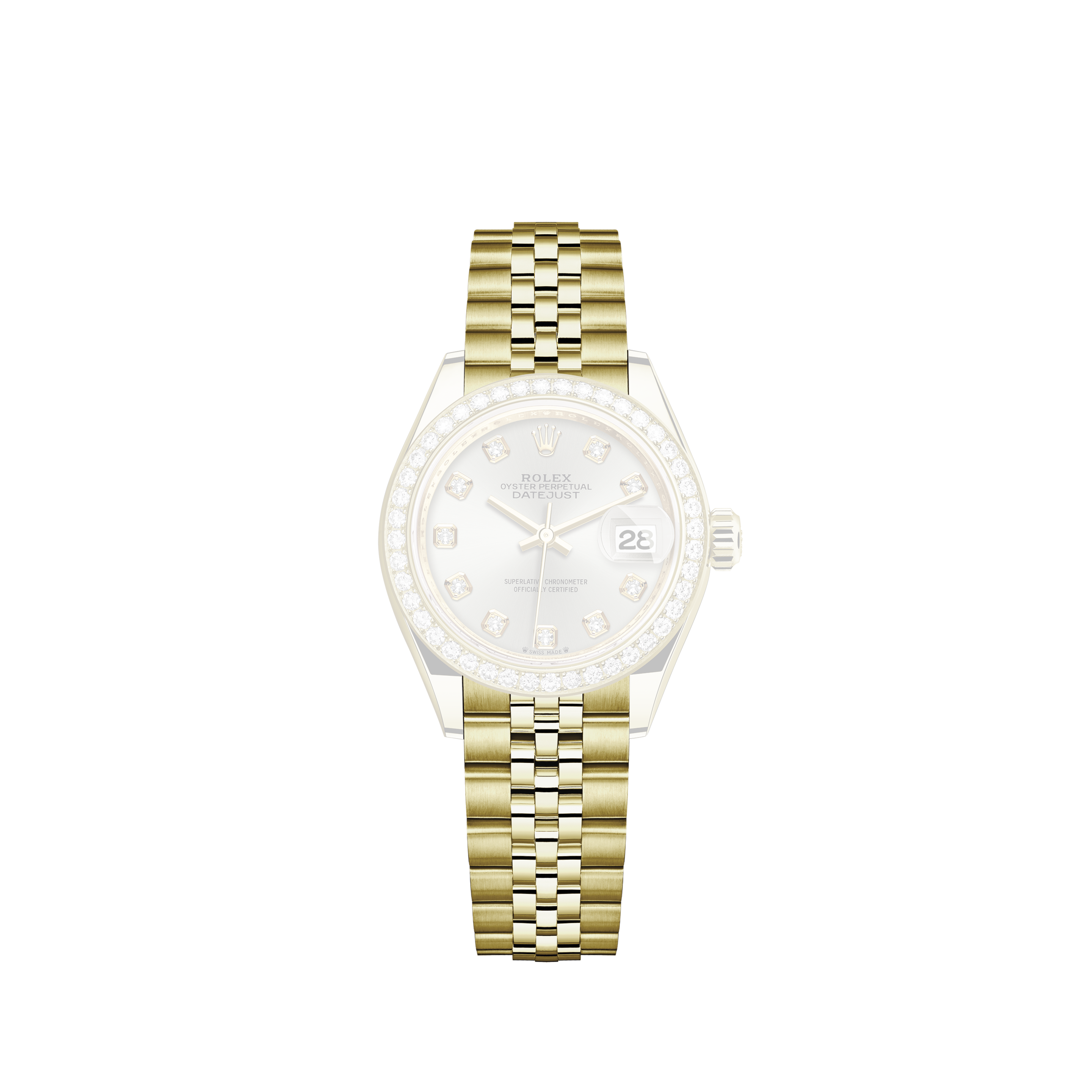 Rolex Ladies Datejust Mop Dial 1.1 Ct Diamond Bezel 18k White Gold Steel WatchRolex Ladies Datejust Mother Of Pearl Diamond Quickset Watch W/Rolex Band