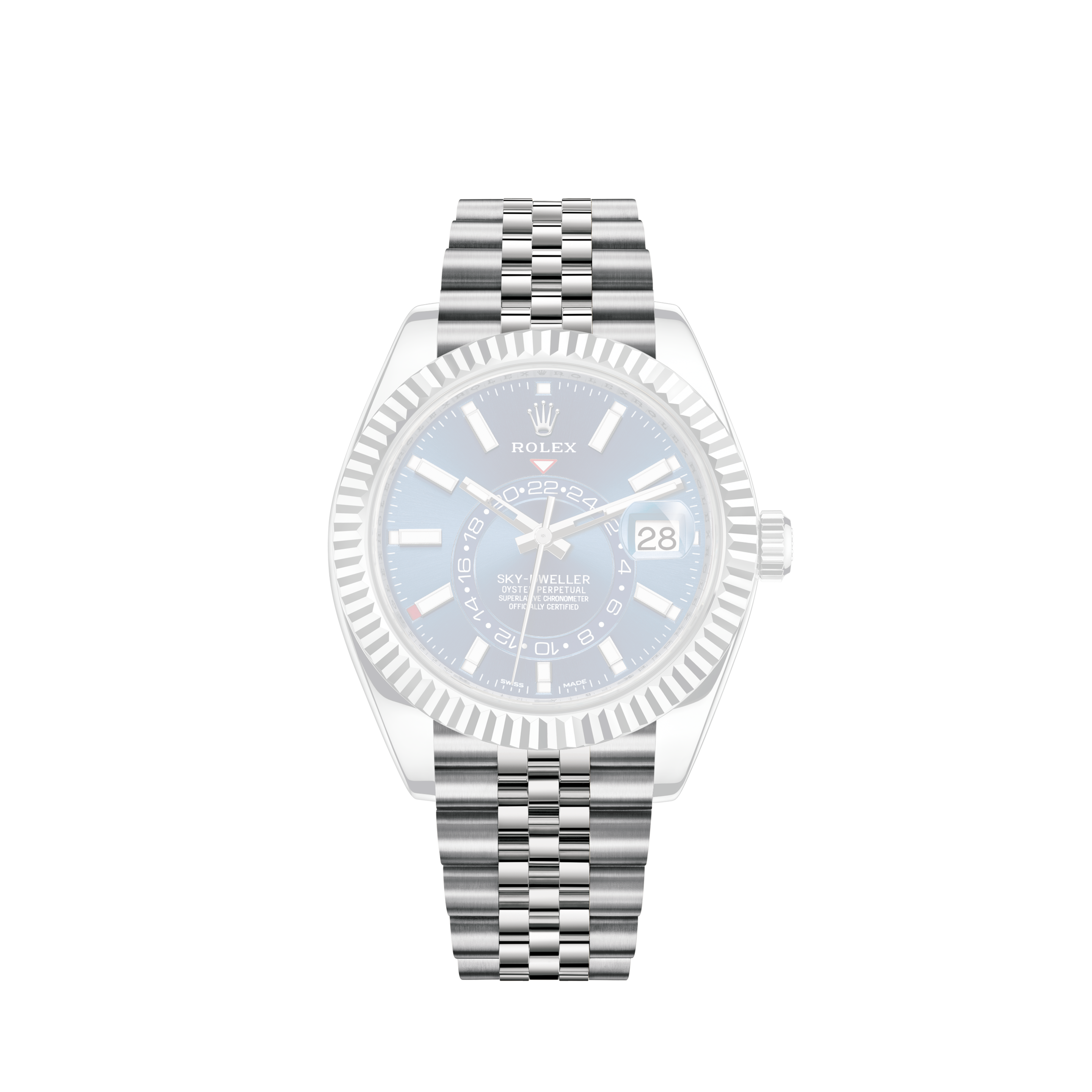 Rolex 36mm Datejust Discreet Jubilee Design White Dial with Diamonds Two Tone Jubilee Watch