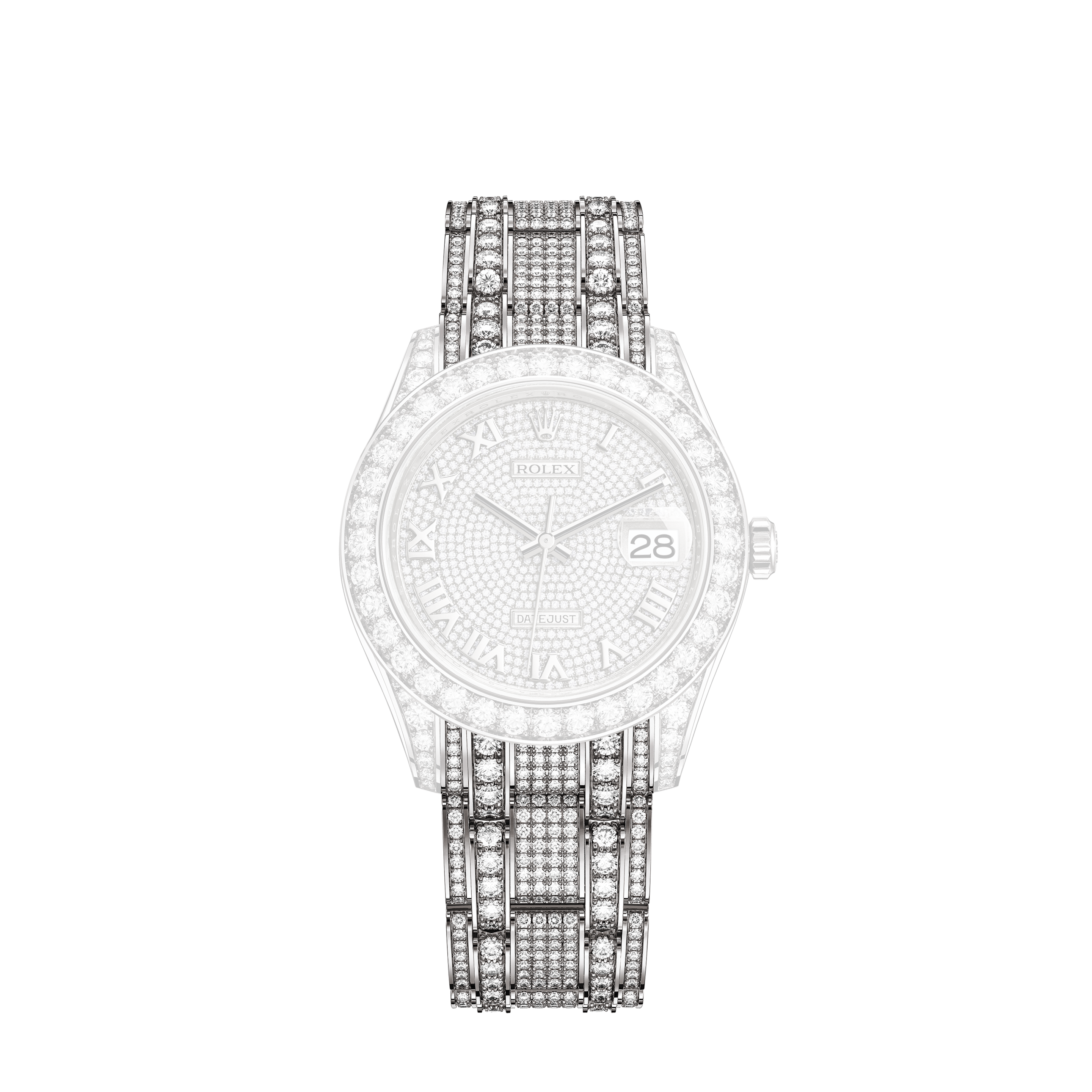 Rolex Blue Vignette RT 31mm Datejust SS Pave Diamonds on Shoulders & Bezel