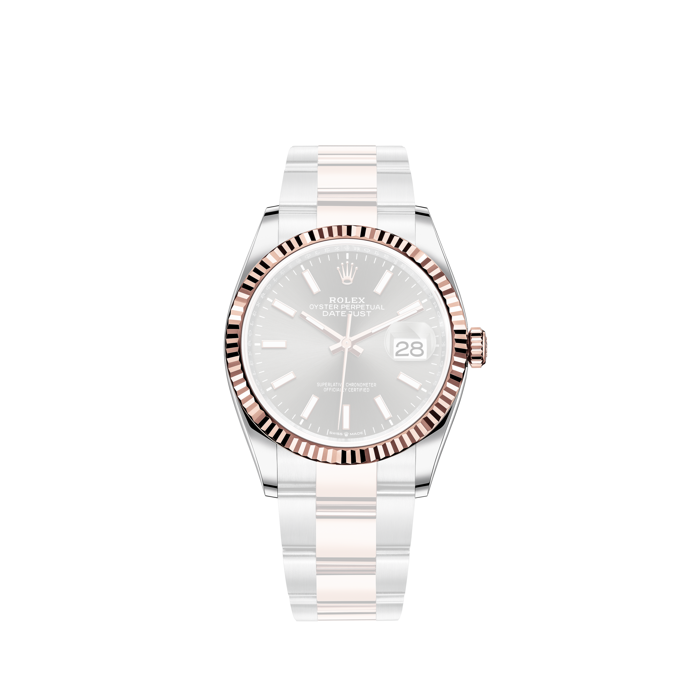 Rolex Women's Rolex 31mm Datejust Two Tone Diamond Bezel & Lugs Slate Grey Color Dial with 8 + 2 Accent