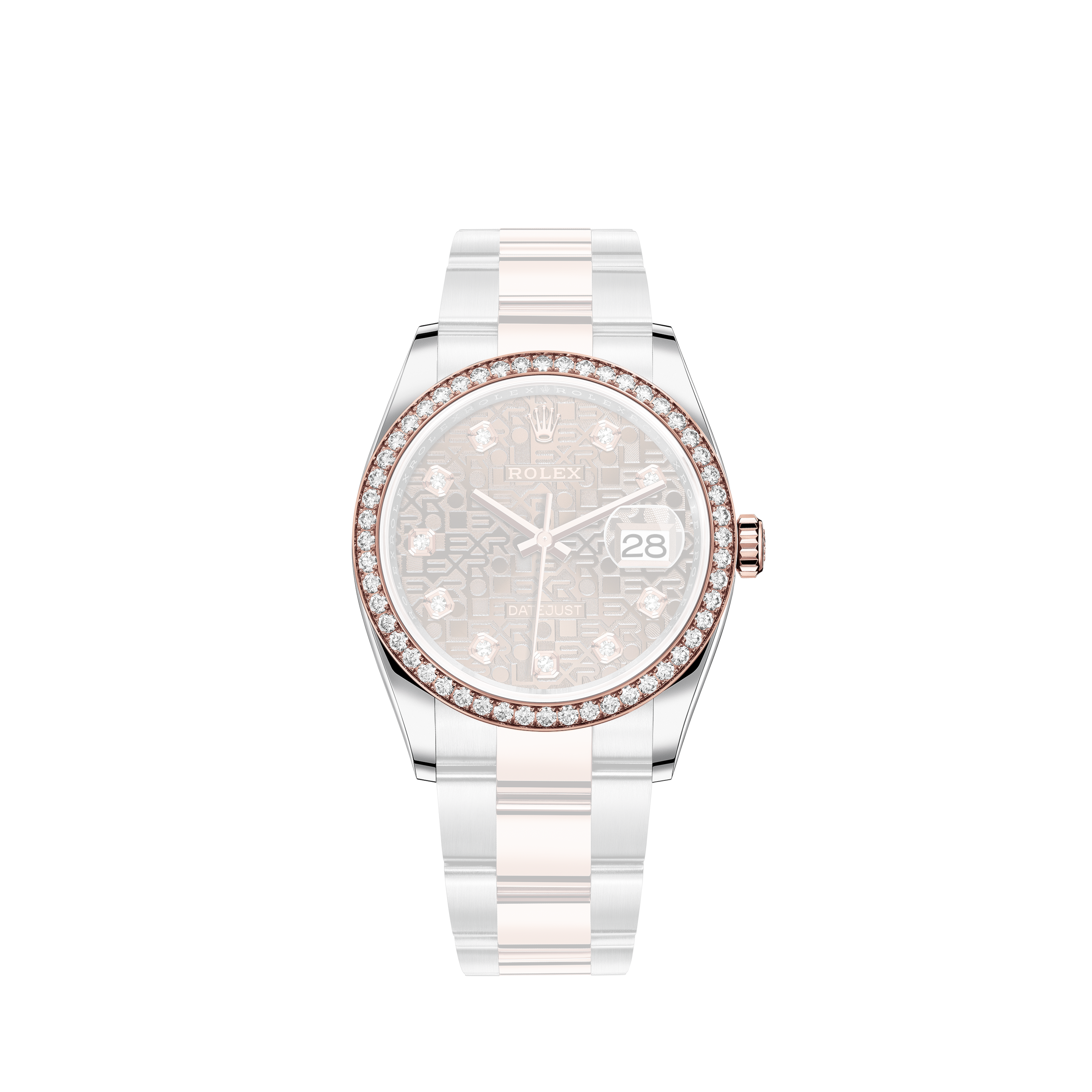 Rolex Datejust II 41mm Diamond Bezel/Lugs/Bracelet/Red MOP Diamond Dial WatchRolex Datejust II 41mm Diamond Bezel/Lugs/Bracelet/Red MOP Roman Dial Watch