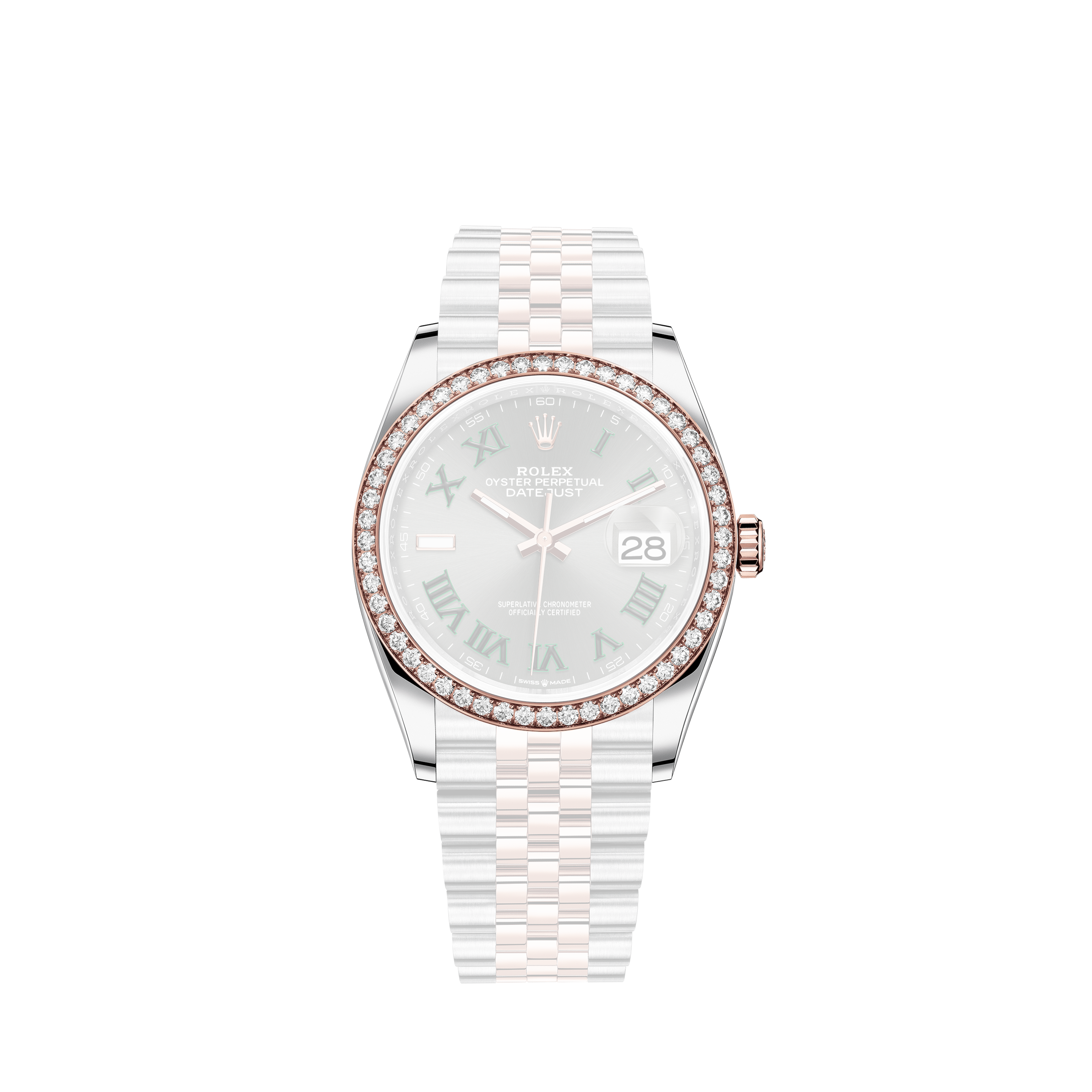 Rolex Women's Rolex Pink Pearl Track 31mm Datejust S/S Oyster Perpetual Diamond Side + Bezel & Lugs 68274