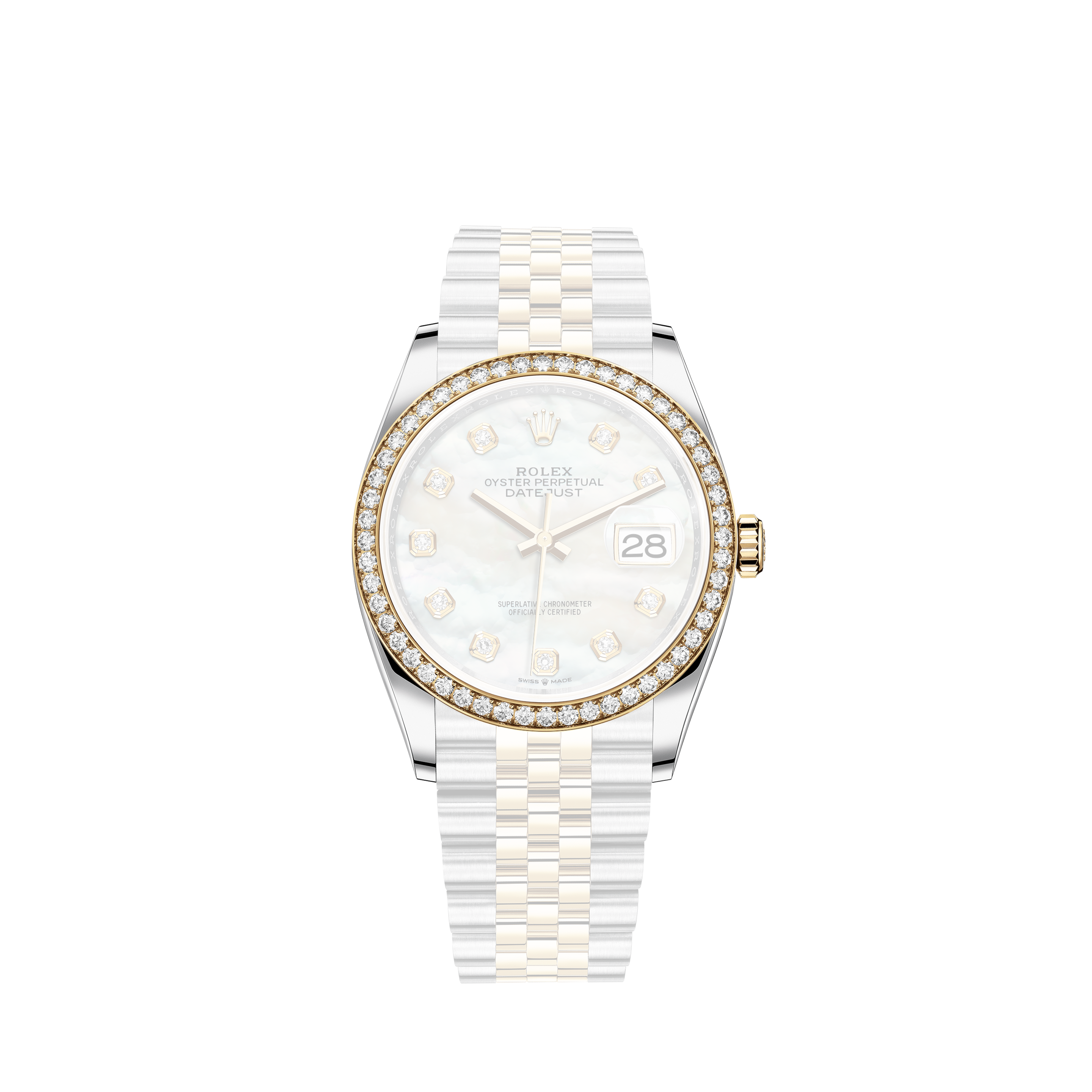 Rolex Datejust 36mm - Steel and White Gold - Diamond Bezel - Jubilee 126284RBR BKIJRolex Datejust 36mm - Steel and White Gold - Diamond Bezel - Oyster 126284RBR BKDO