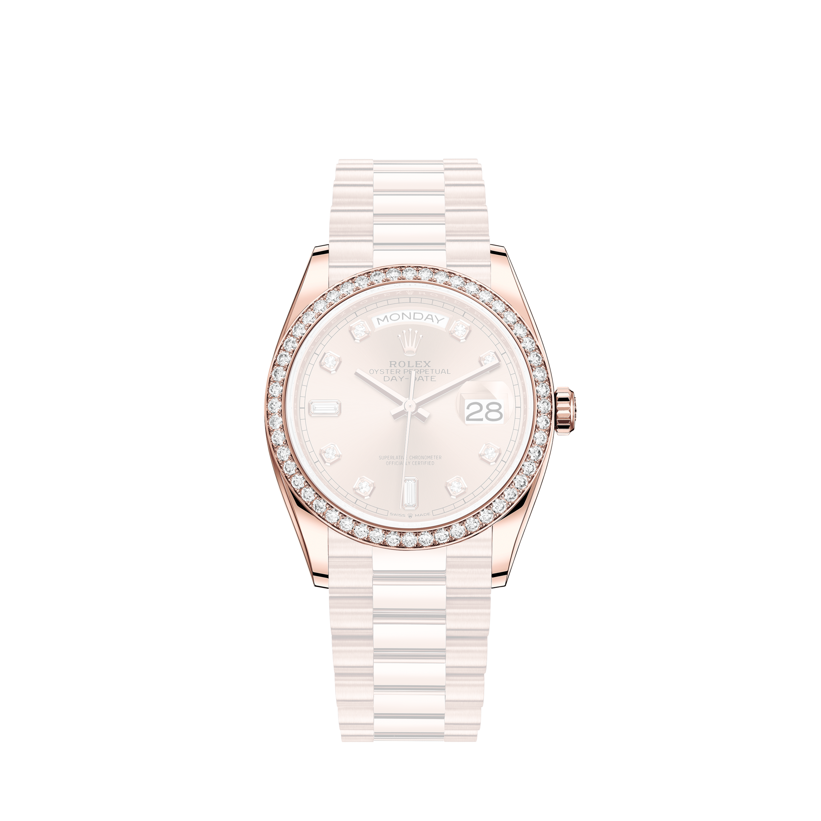 Rolex Men's Customized Rolex watch 36mm Datejust Pink MOP Mother Of Pearl Dial with Diamond Accent