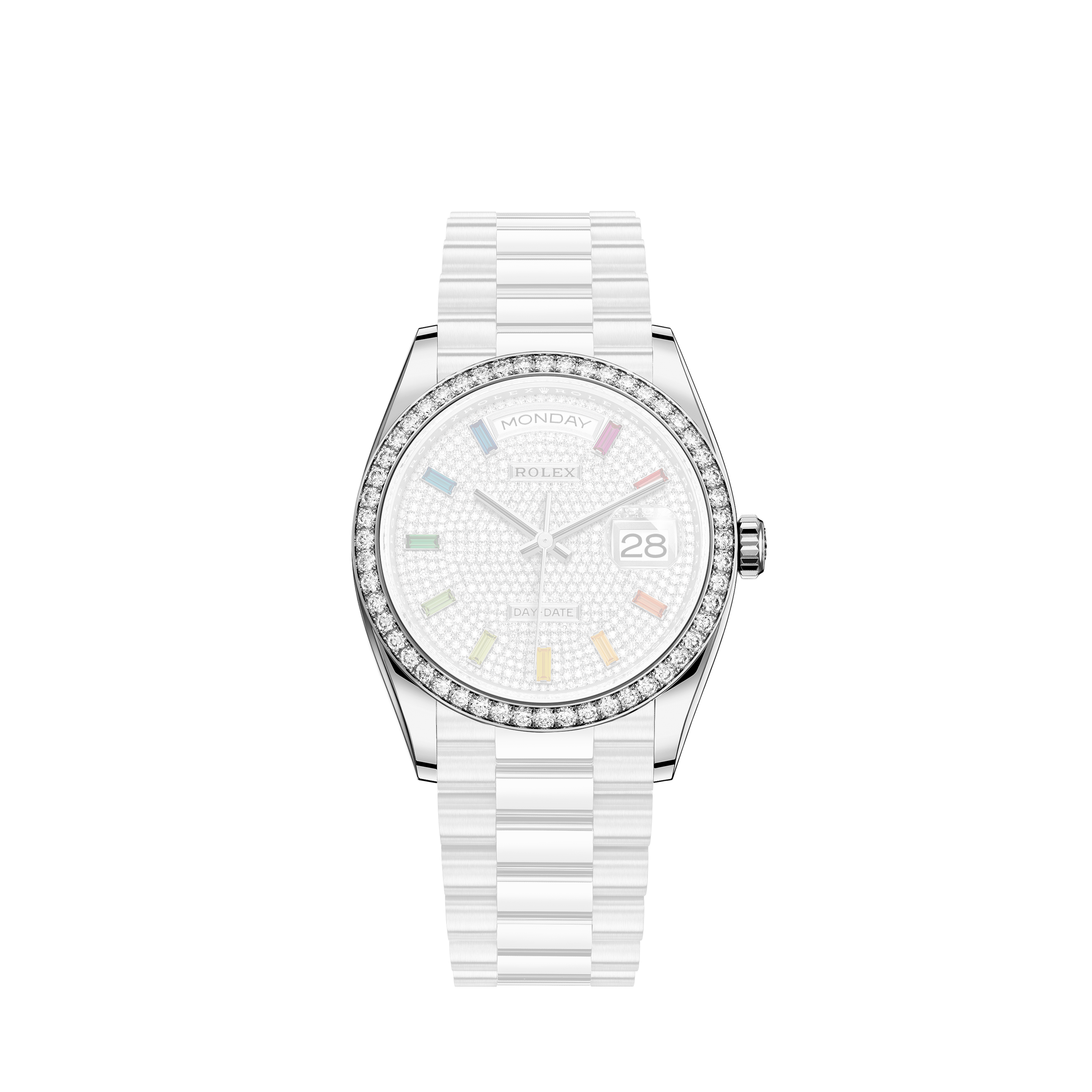 Rolex 16220 Datejust Jubilee Band Watch Custom White Diamond Dial & Engine Bezel