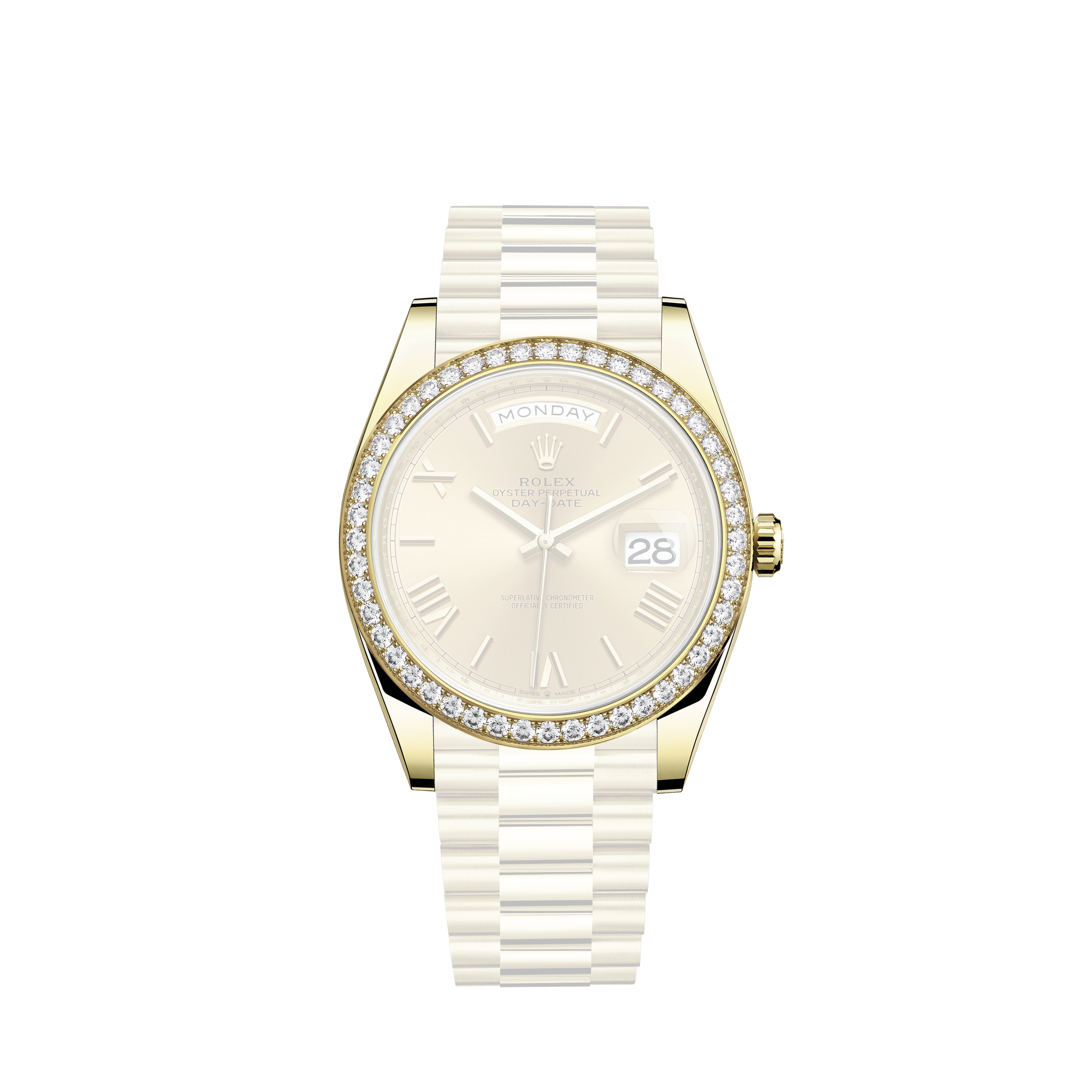 Rolex President Ladies 18k Yellow Gold MOP Diamond Ladies Watch 179138