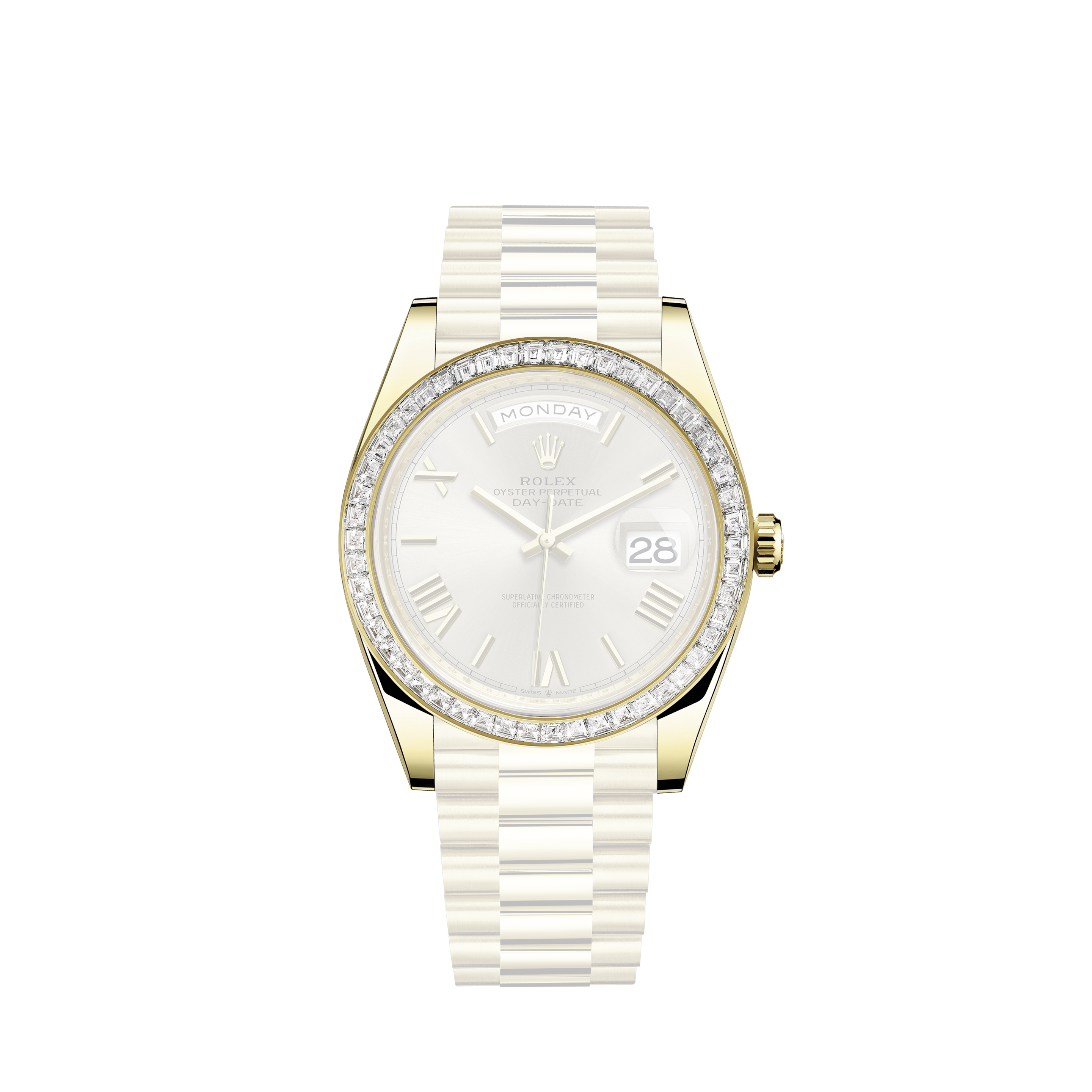 Rolex Day-Date 36 18038 Diamond/baguette dial ( 1979 )Rolex Day-Date 36 18239 1990 18krt White Gold Mint Condition