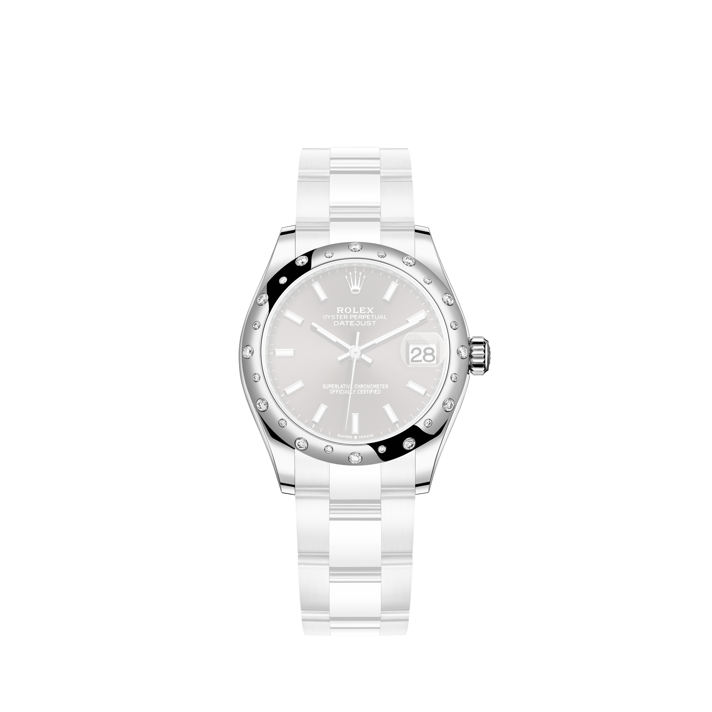 Rolex Datejust 36mm White Mother of Pearl Dial Diamond Numbers with Ruby & Diamond Bezel Jubilee Band