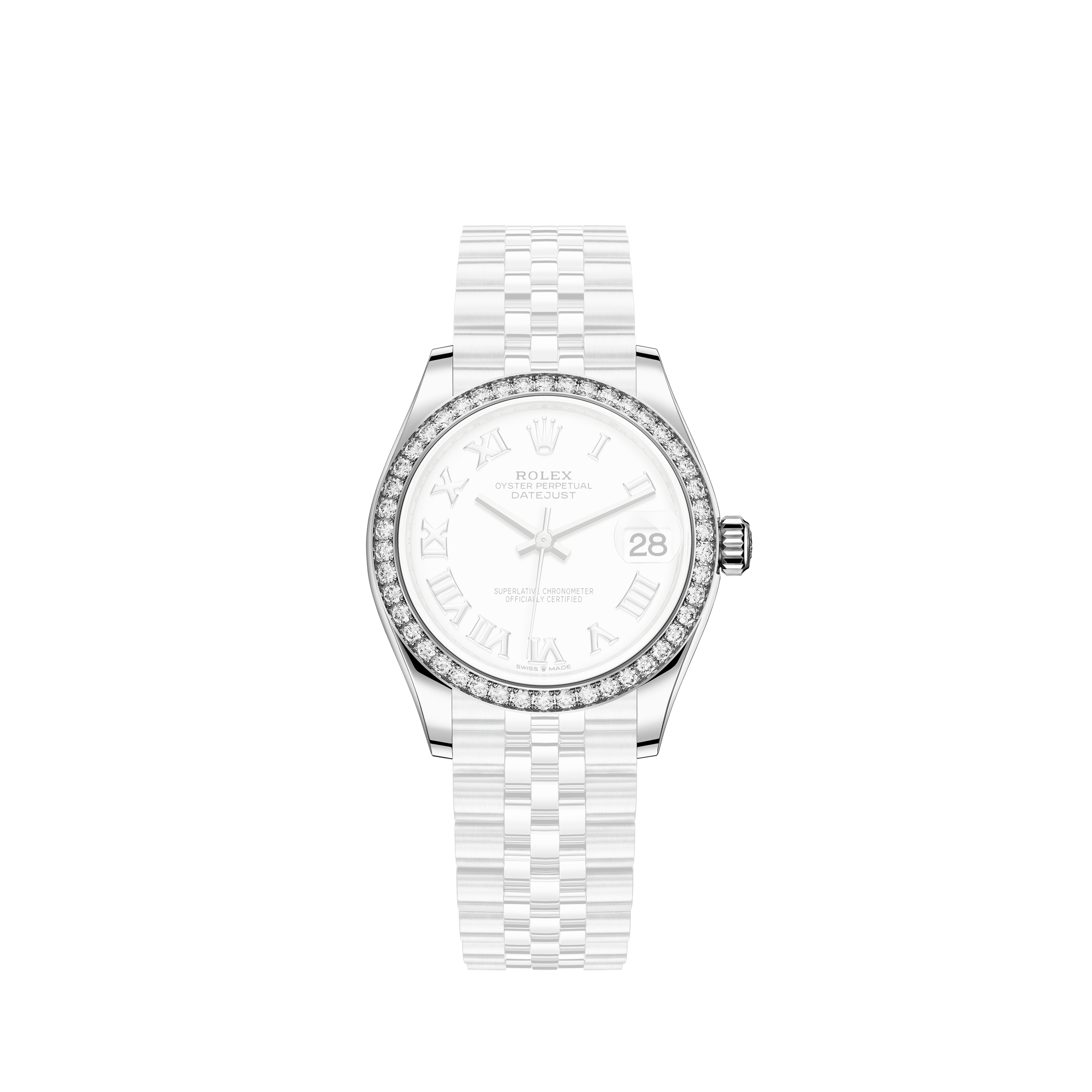 Rolex Day-date President White Gold 18039 Automatic Watch Diamond Dial & Bezel
