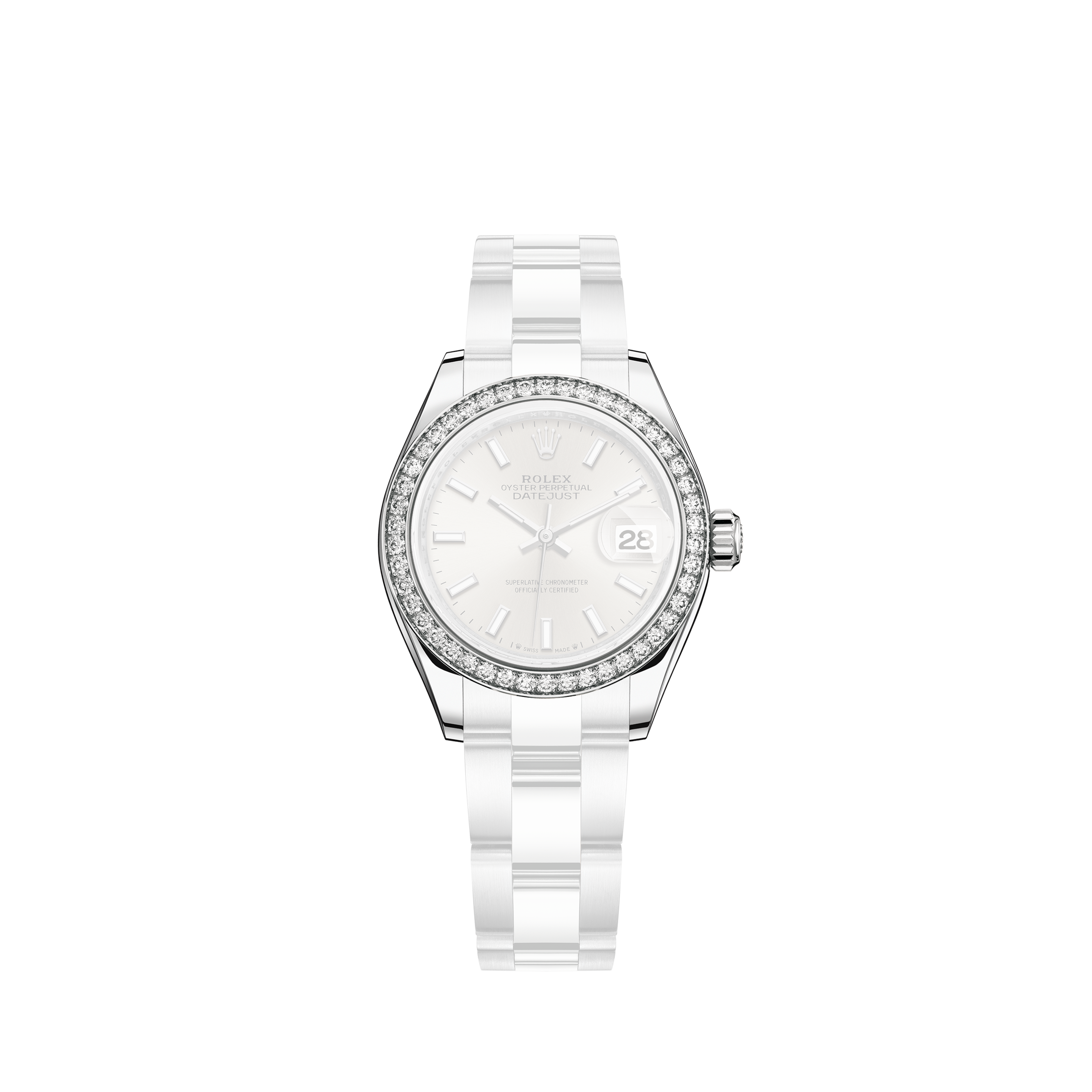 Rolex Day-Date Platinum 18346 Silver Diamond Dial