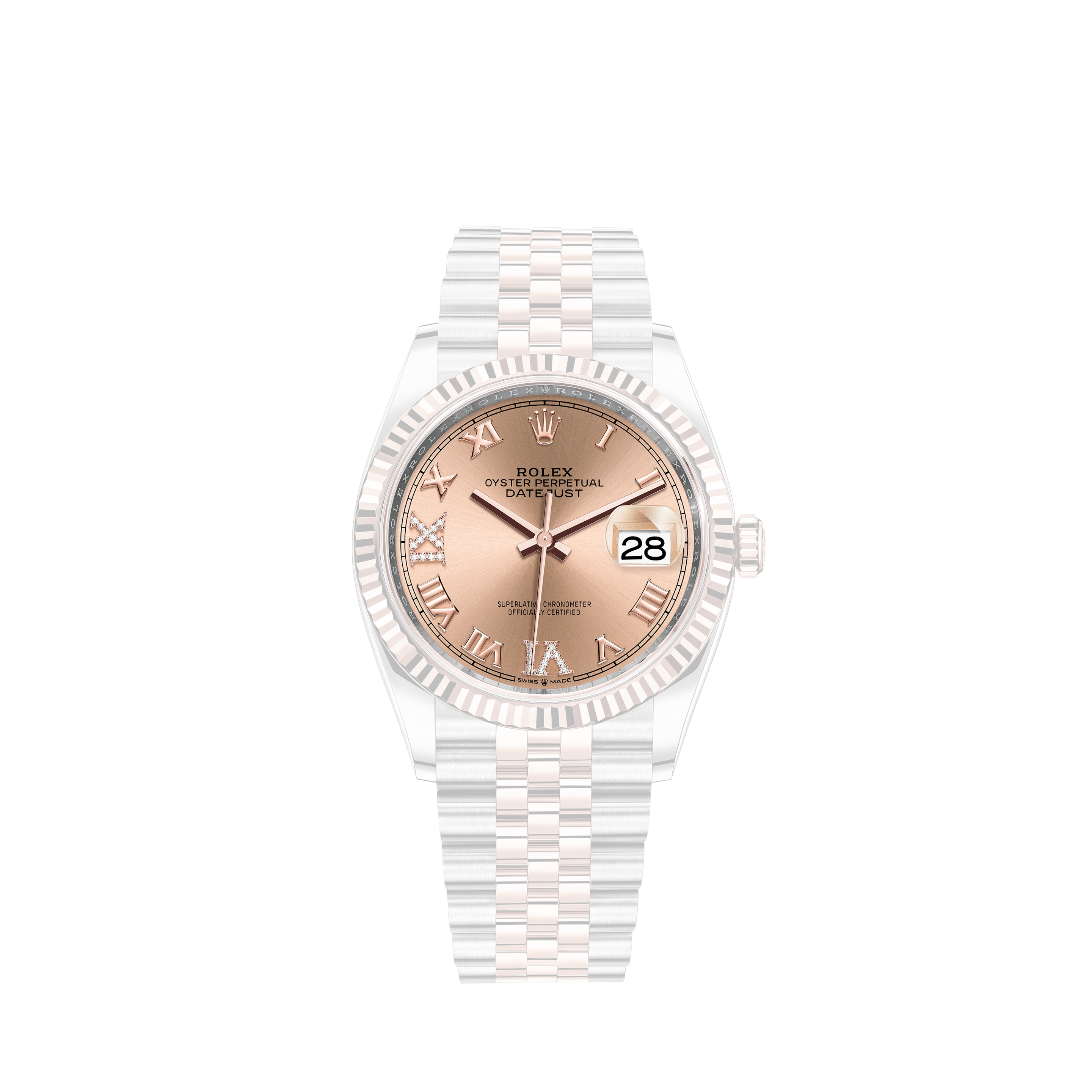 Rolex Mens Rolex Datejust 16014 Black Diamond Sapphire 18k White Gold & Steel Watch
