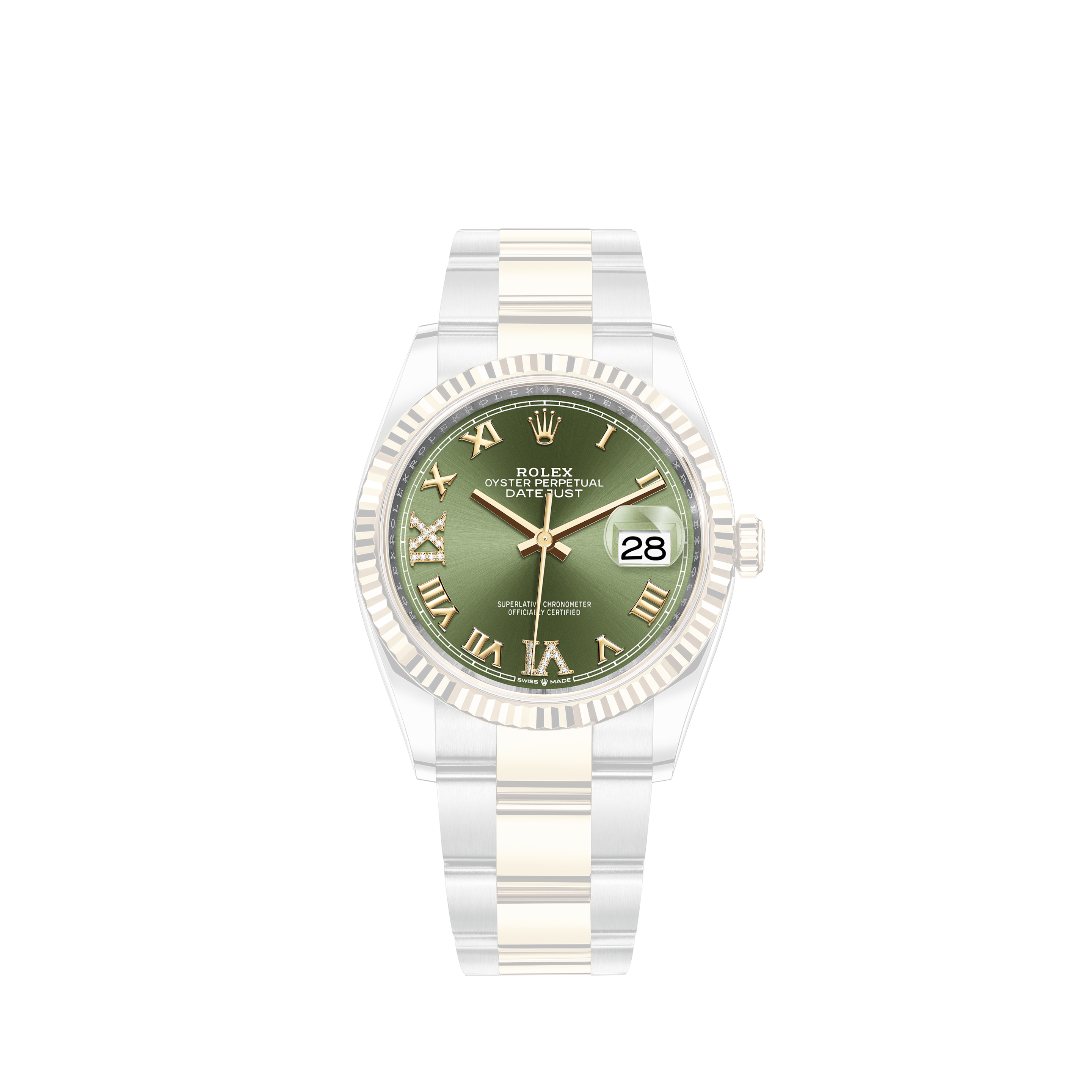 Rolex Datejust Ladies 2-Tone Steel & Gold Diamond Watch 69173