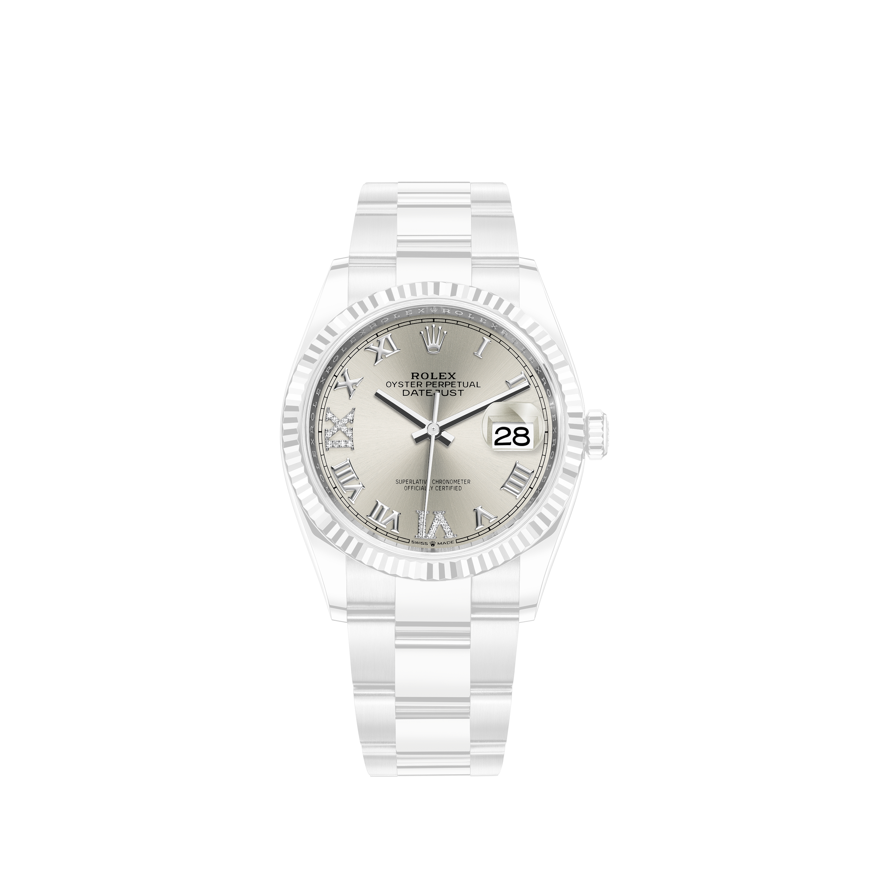 Rolex Datejust 41mm 18k Mother Of Pearl Diamond Dial Oyster Men's Watch 126334