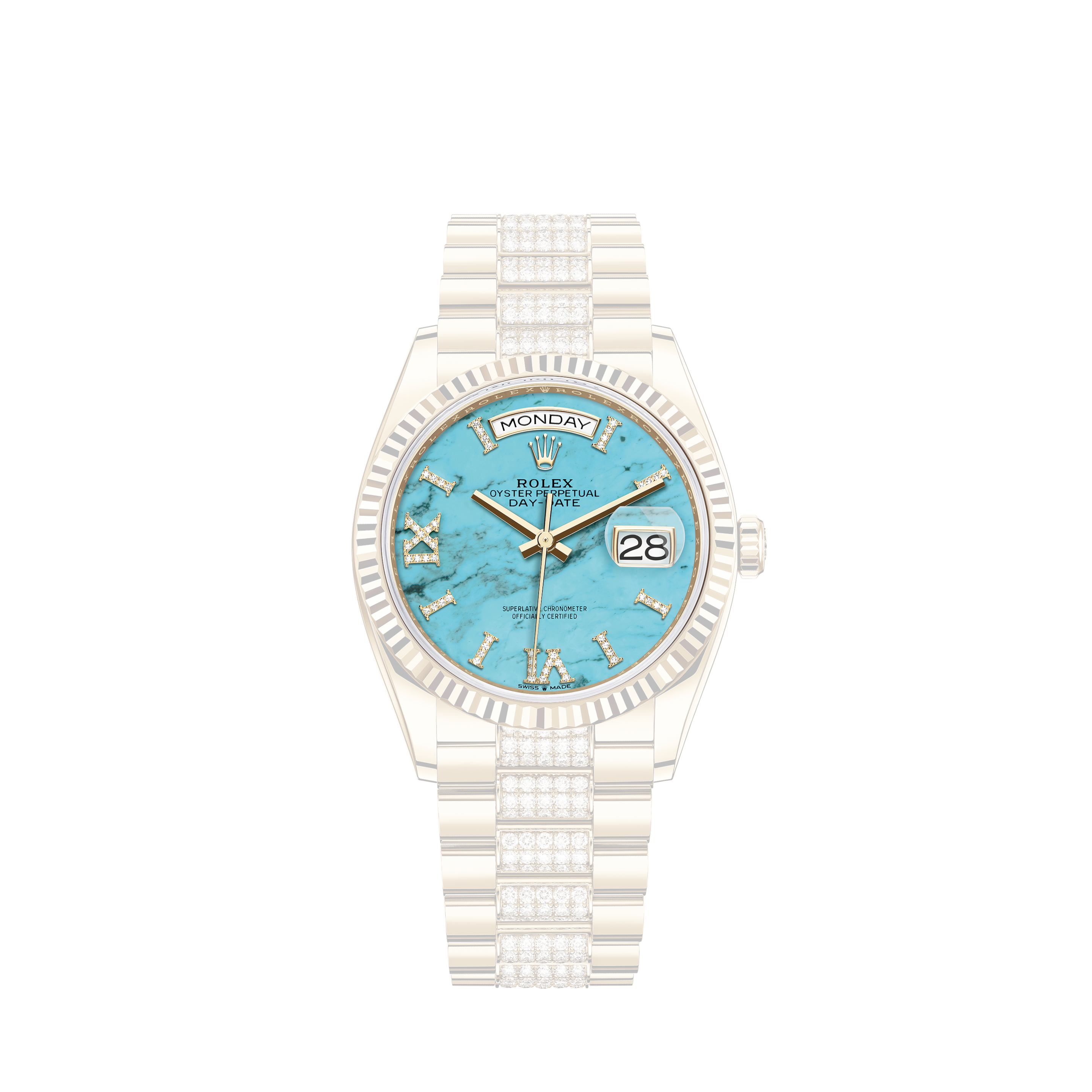 Rolex Ladies Rolex 26mm Datejust Salmon Color Dial with Diamond Accent RTRolex Oysterflex Perpetual Sky dweller 42mm Annual Calendar YG Champagne Index Dial 326238
