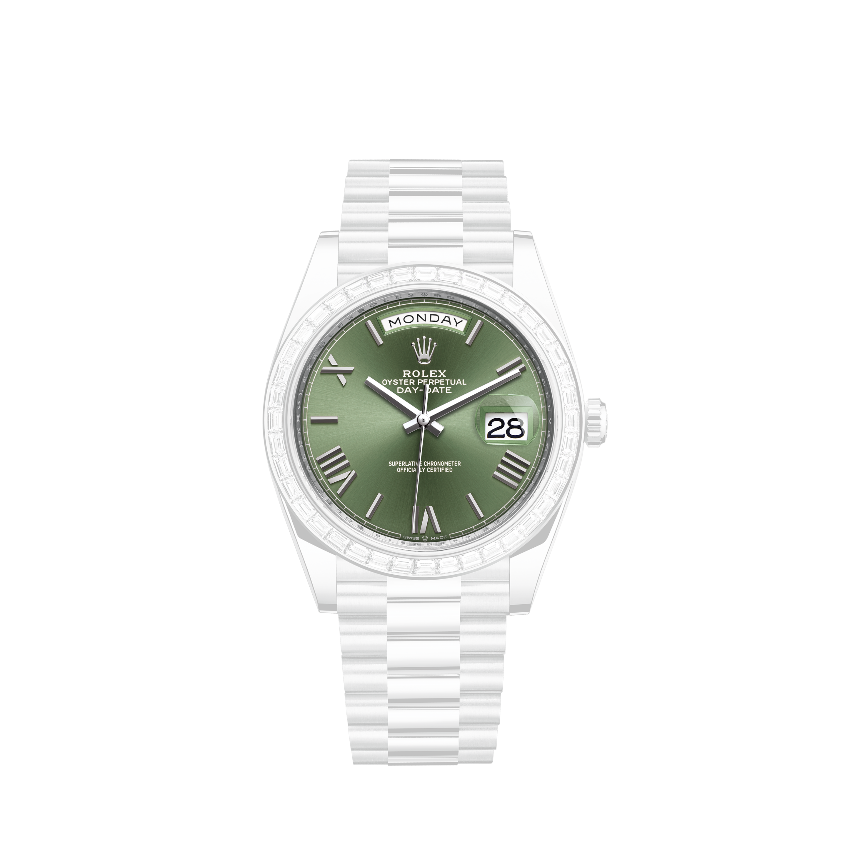 Rolex Emerald and Diamond 26mm Datejust SS Tahitian MOP Mother of Pearl 8 + 2 Diamond Dial Watch RT