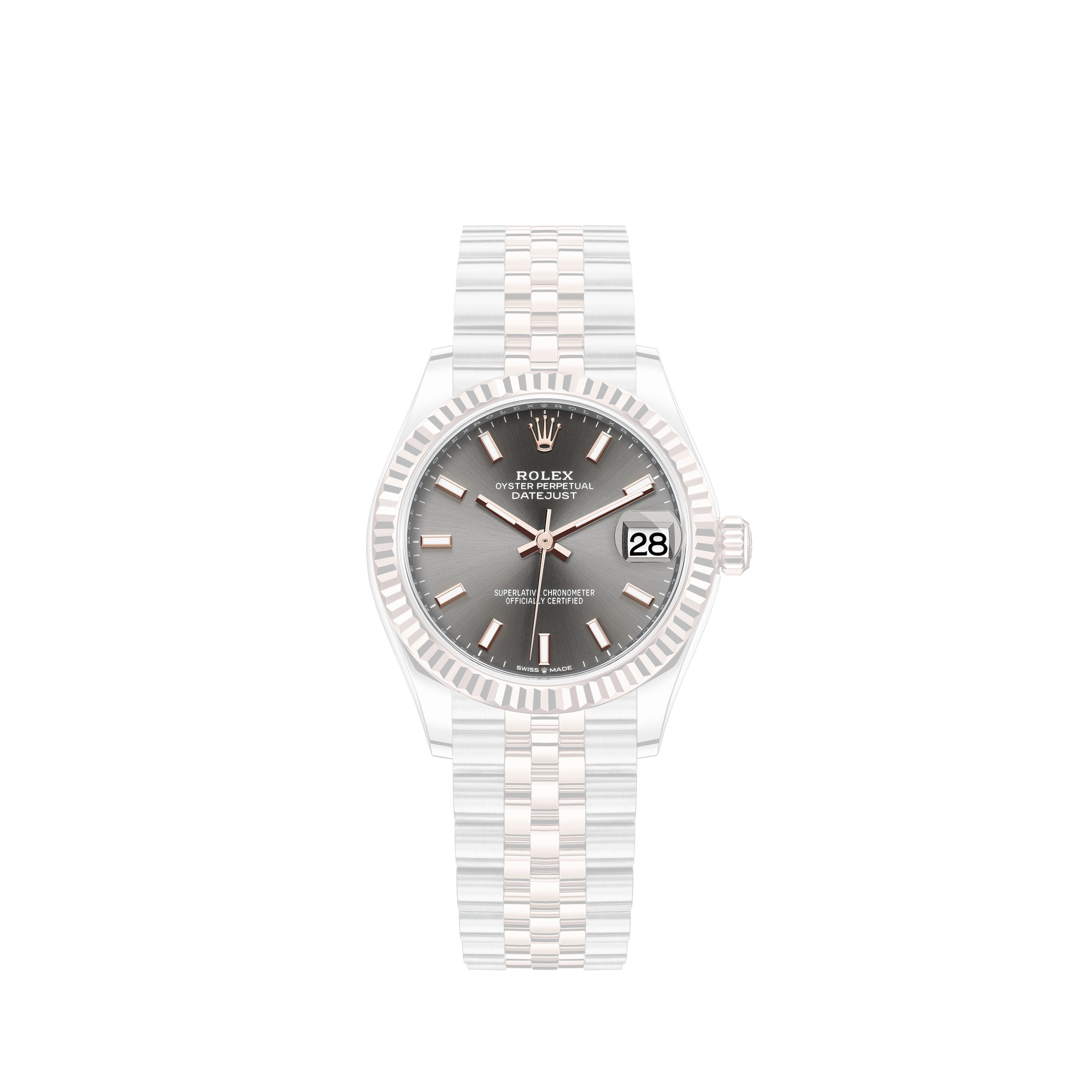 Rolex Oyster Perpetual Datejust 36mm Two Row Diamond Dial in Silver Color Stainless Steel Watch