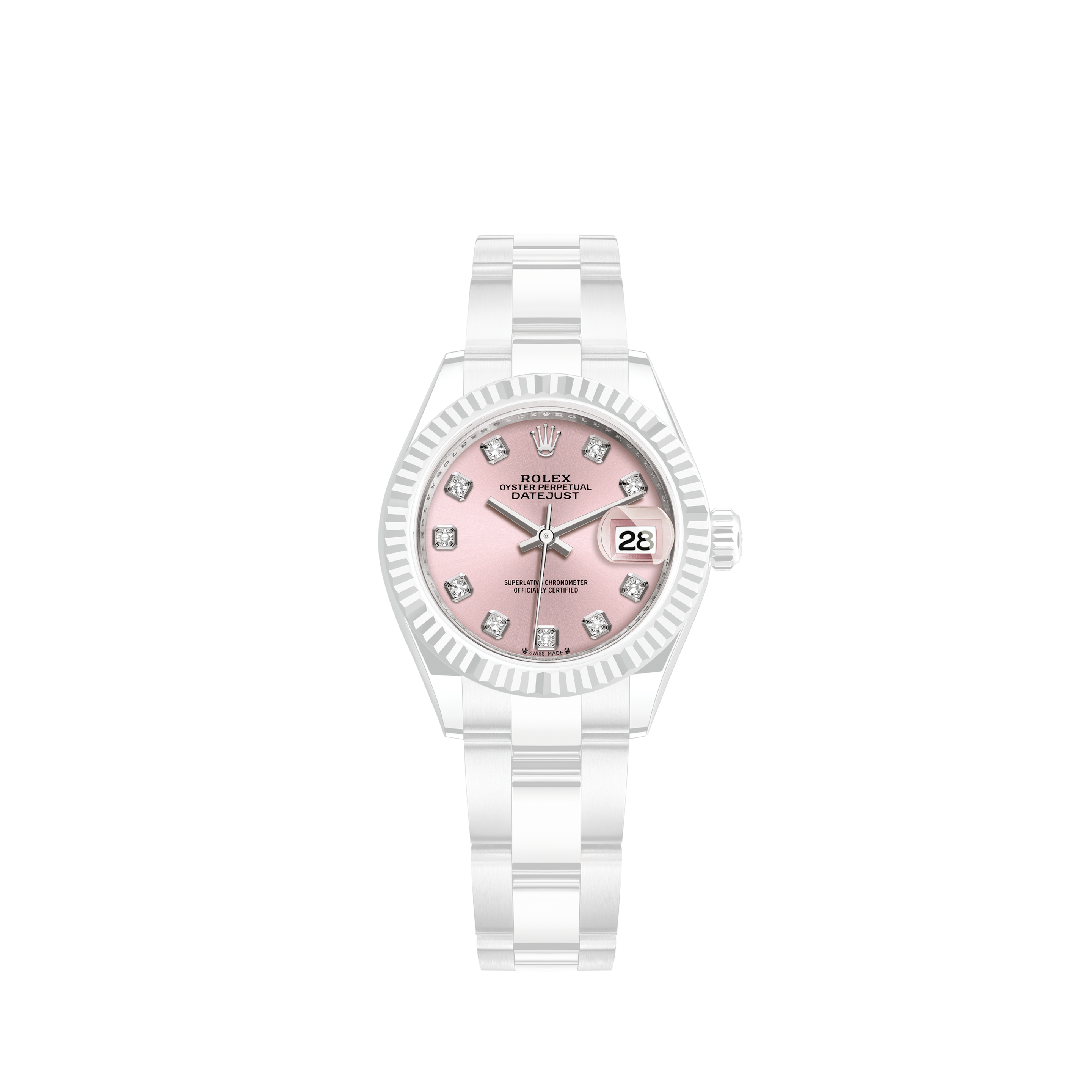 Rolex Ladies Rolex Datejust Side Diamond bracelet 26mm Black Color Roman Numeral Dial