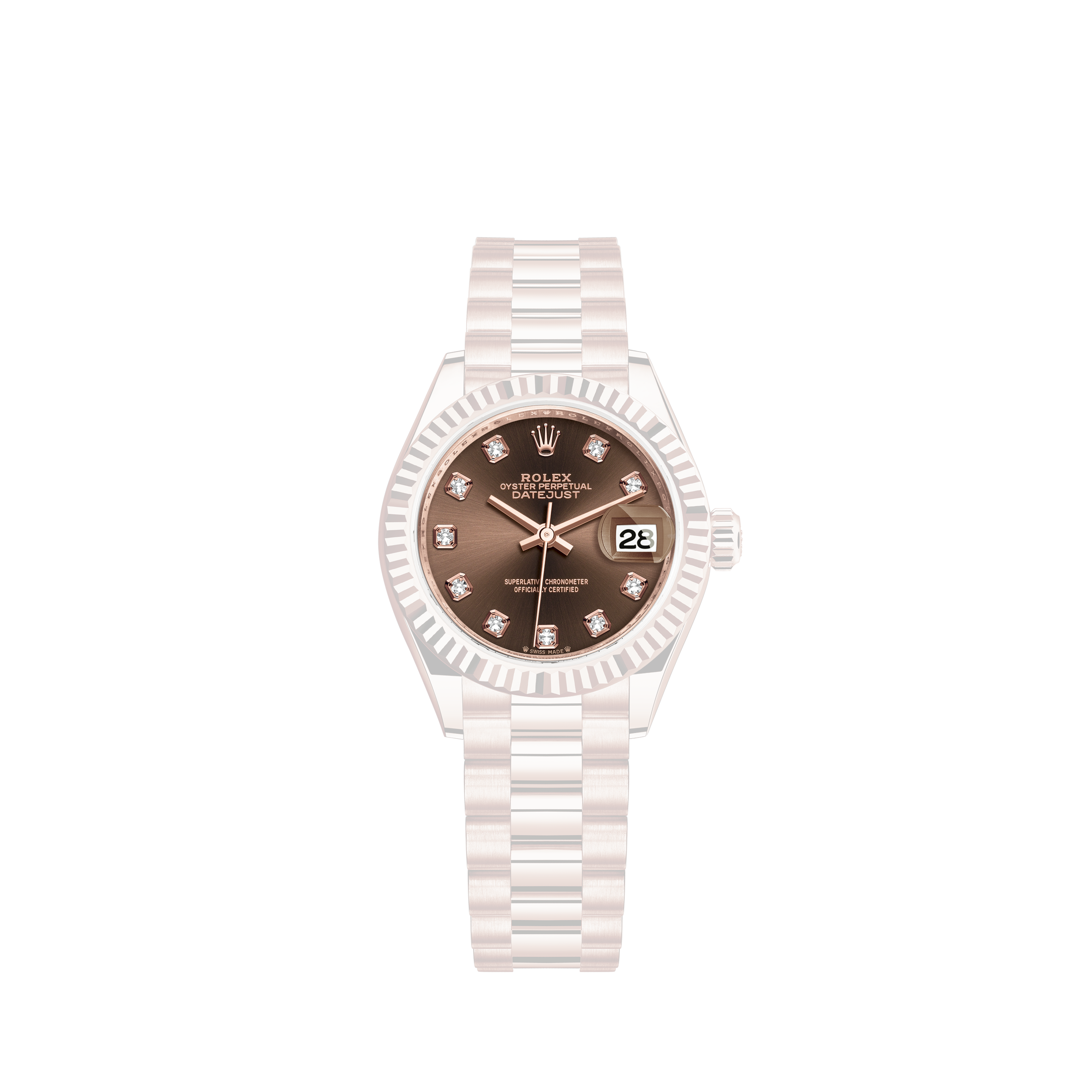 Rolex Day Date II 41mm President 18kt Rose Gold Brown Bronze Wave Arabic Dial 218235