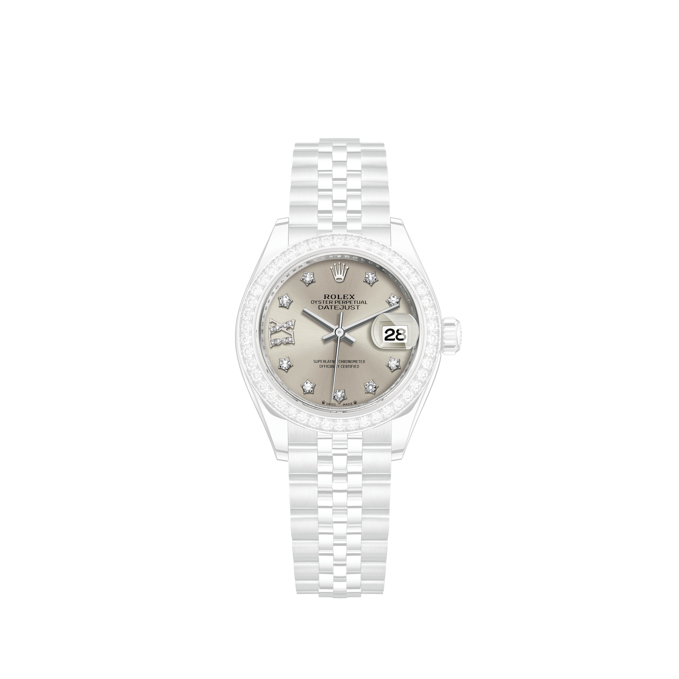 Rolex Datejust Stainless Steel White Gold Blue Roman