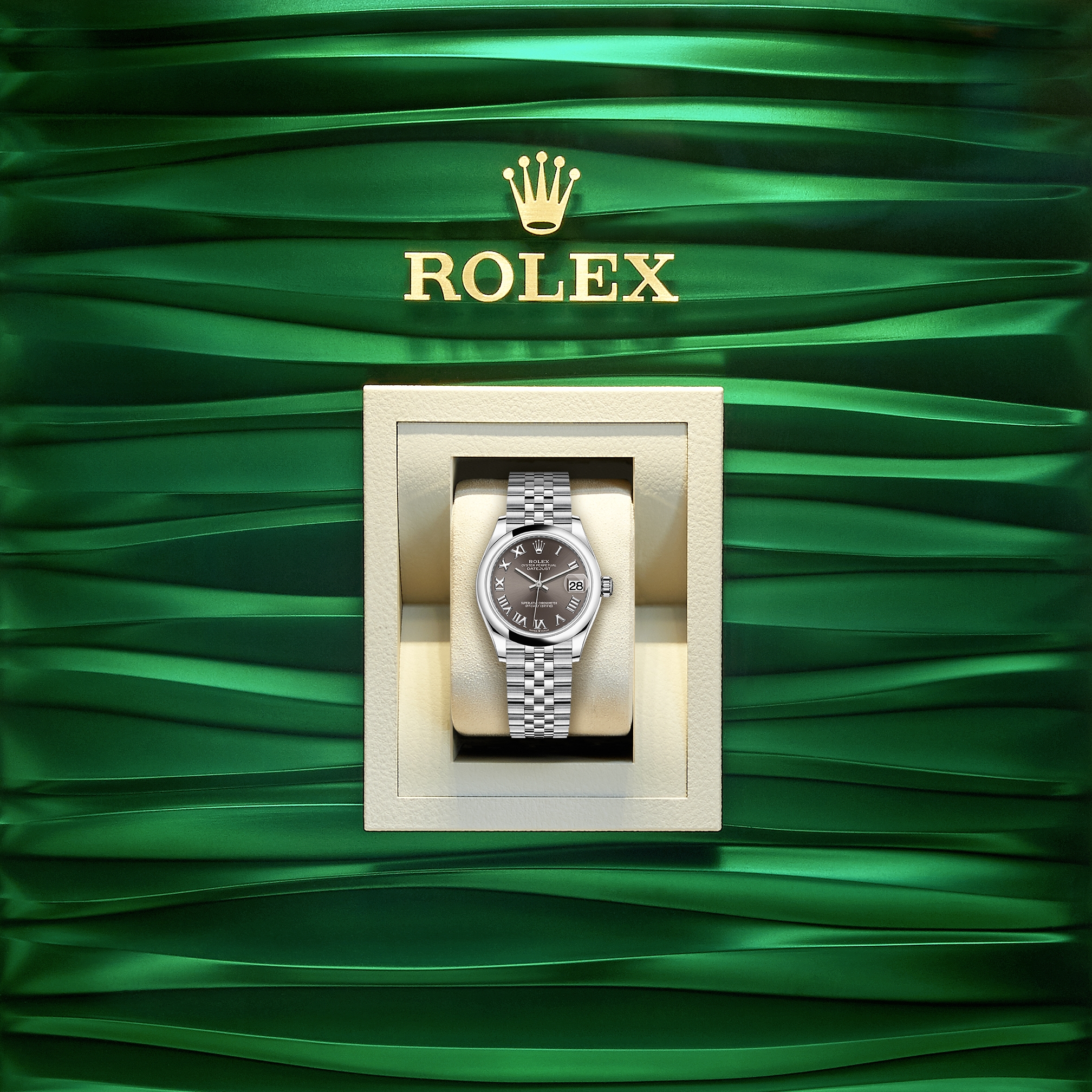 Rolex Ladies Rolex 26mm Datejust White MOP Mother Of Pearl Roman Numeral DialRolex Ladies Rolex Date Pre-owned Watch 69160 Silver Stick Dial