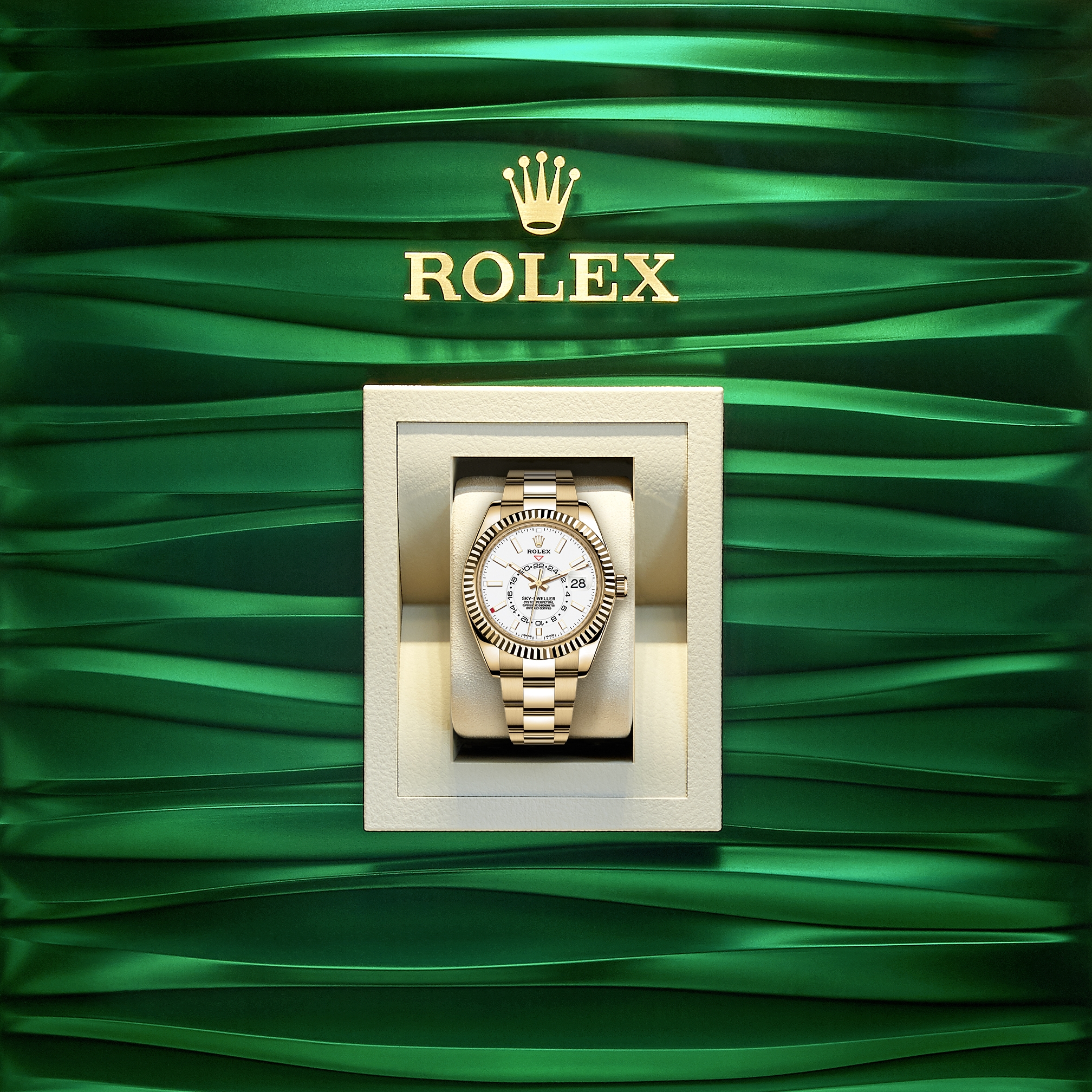 Rolex 31mm Presidential 18kt Gold Blue Color Diamond Dial RT Diamond Bezel 68276