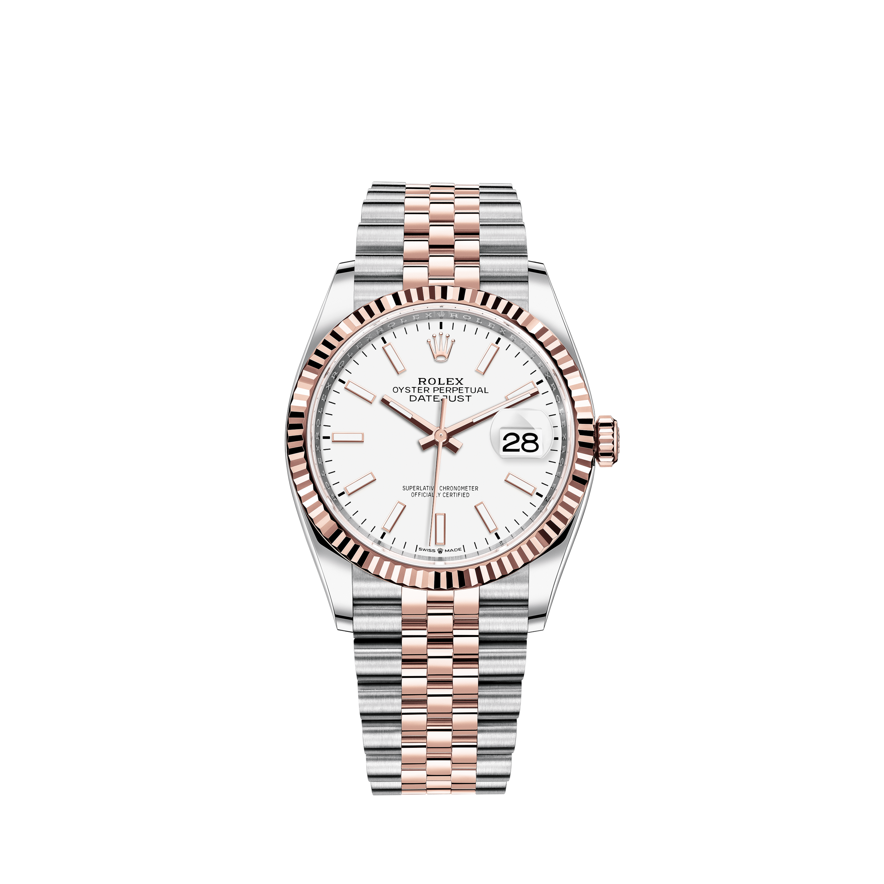 Rolex White Track 36mm Datejust Stainless Steel Full Diamond Pave WatchRolex White Track 36mm Datejust Stainless Steel Oyster Bracelet & Diamond Bezel