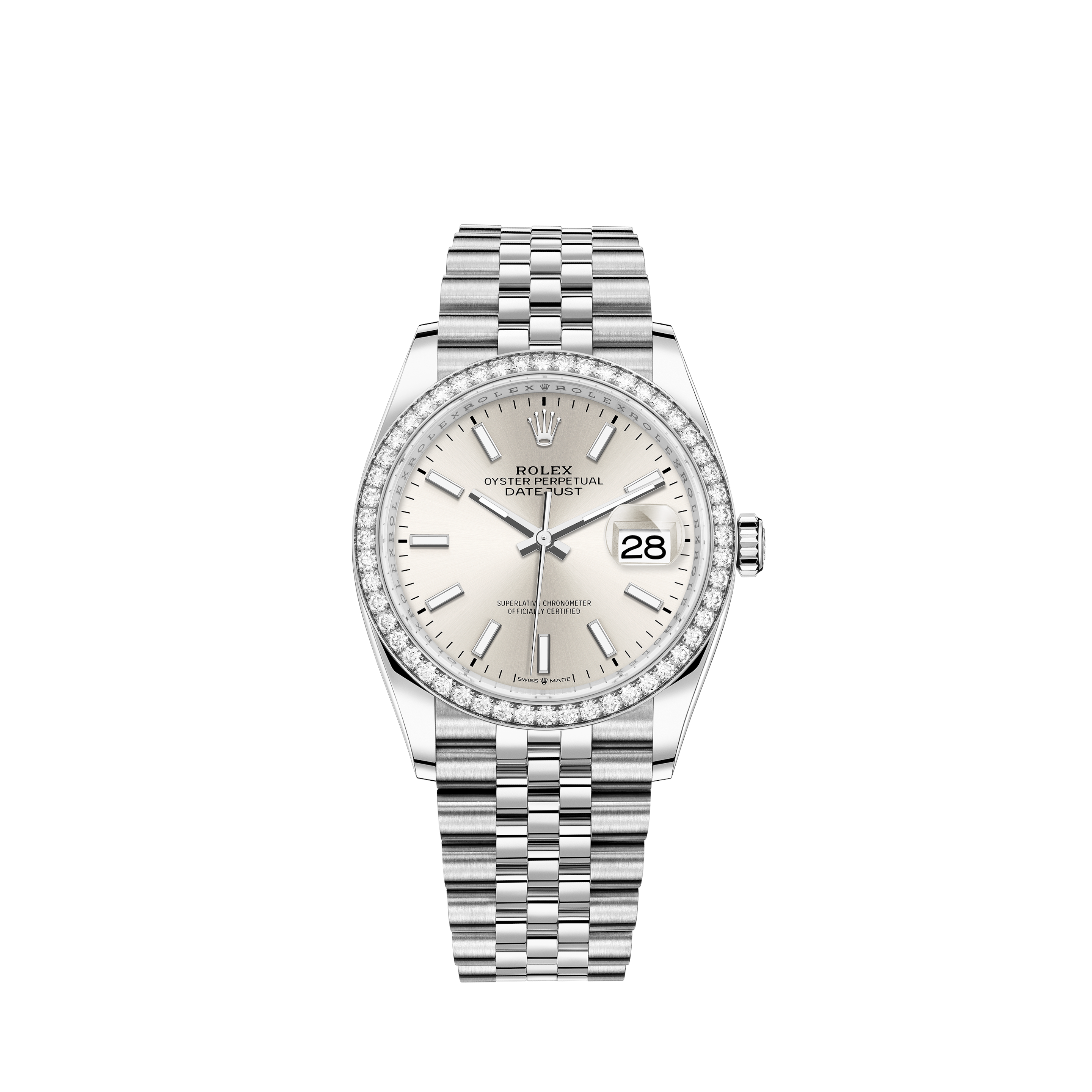 Rolex 2020 Datejust 36 mm Two Tone Olive Diamonds Watch 126203 Full Stickers
