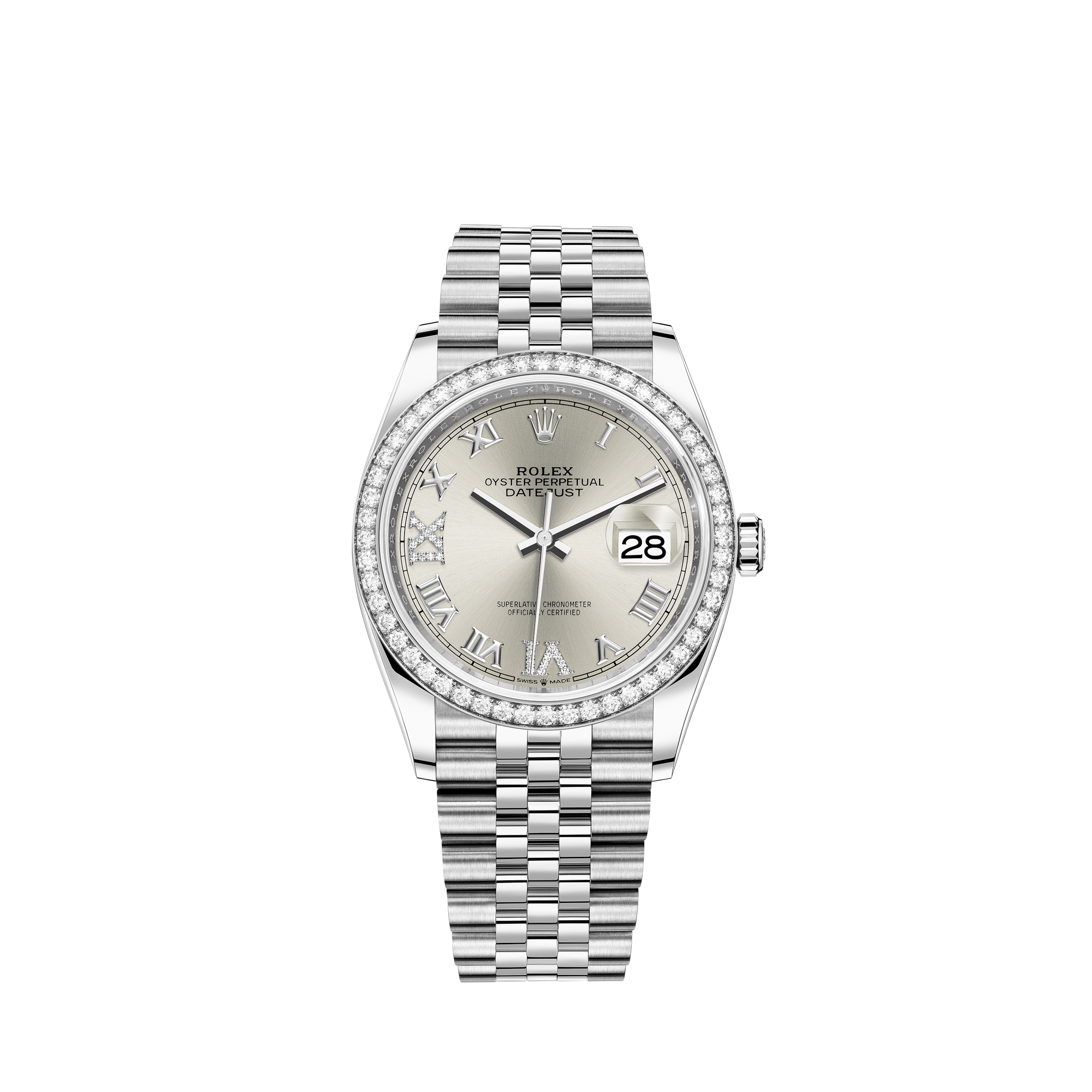 Rolex Datejust 36mm Stainless Steelx18K White Gold Slate Rome dial